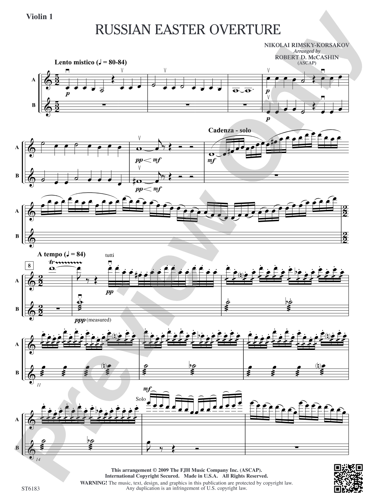 Russian Easter Overture: Violin 1