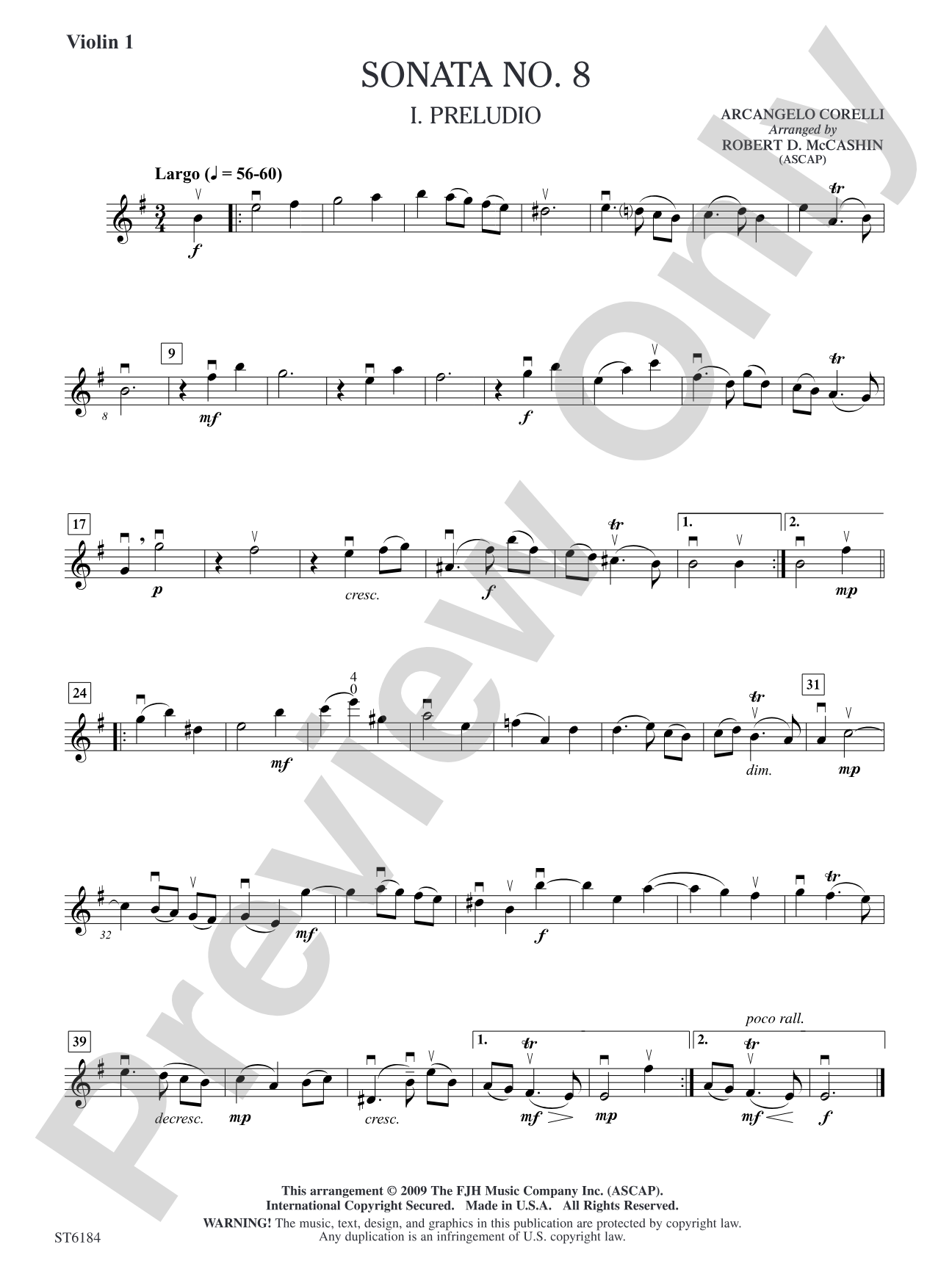 Sonata No. 8: Violin 1