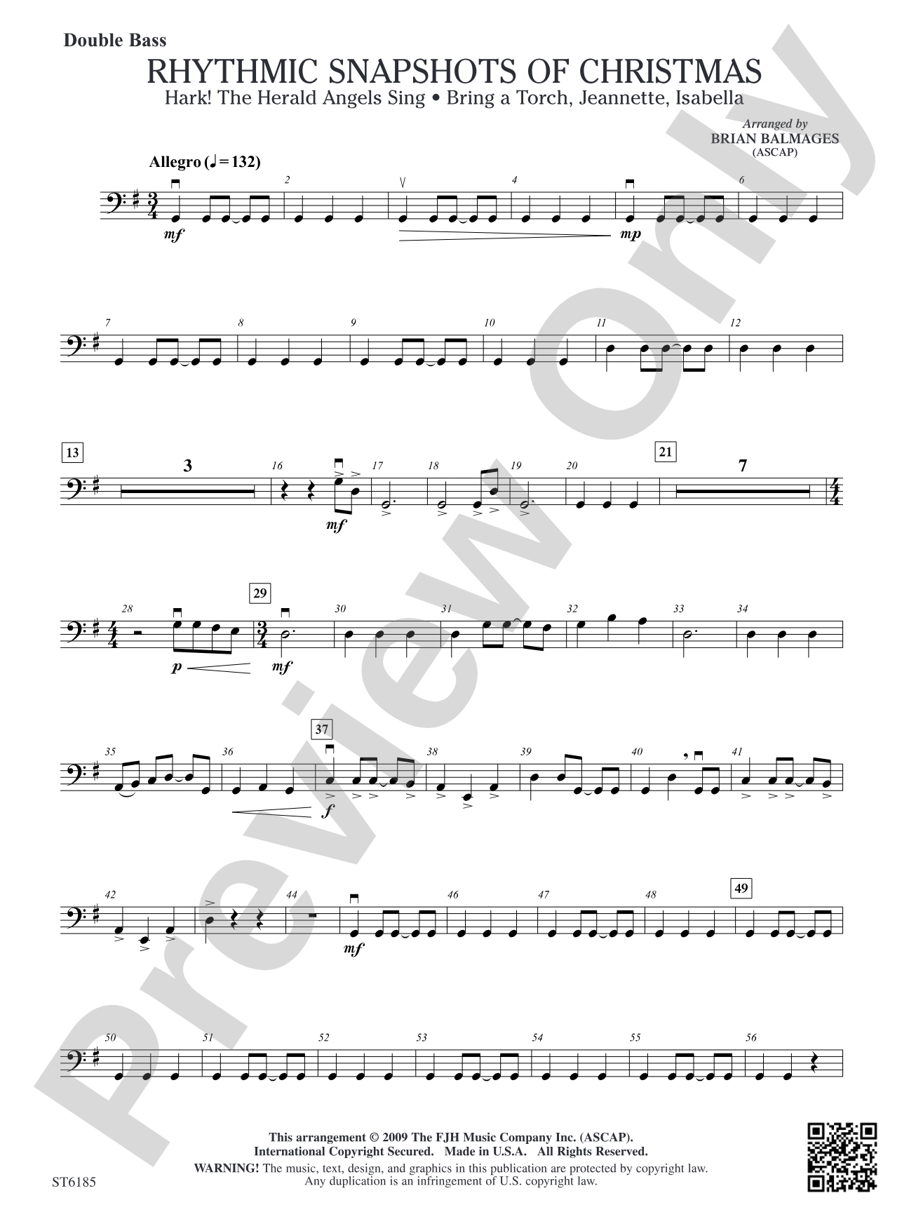 Rhythmic Snapshots of Christmas: Double Bass