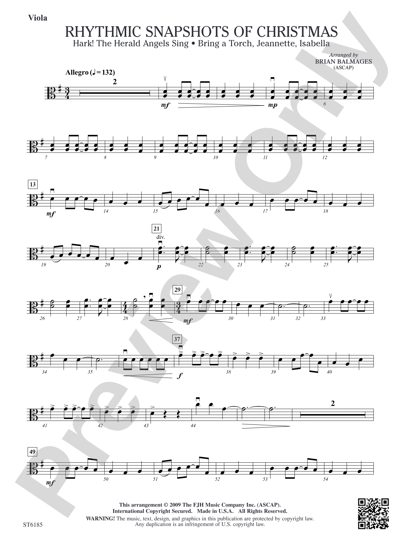 Rhythmic Snapshots of Christmas: Viola
