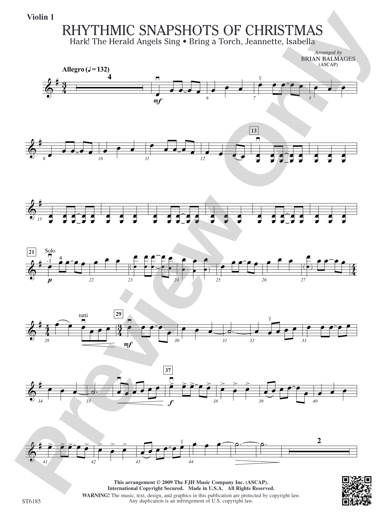 Rhythmic Snapshots of Christmas: Violin 1
