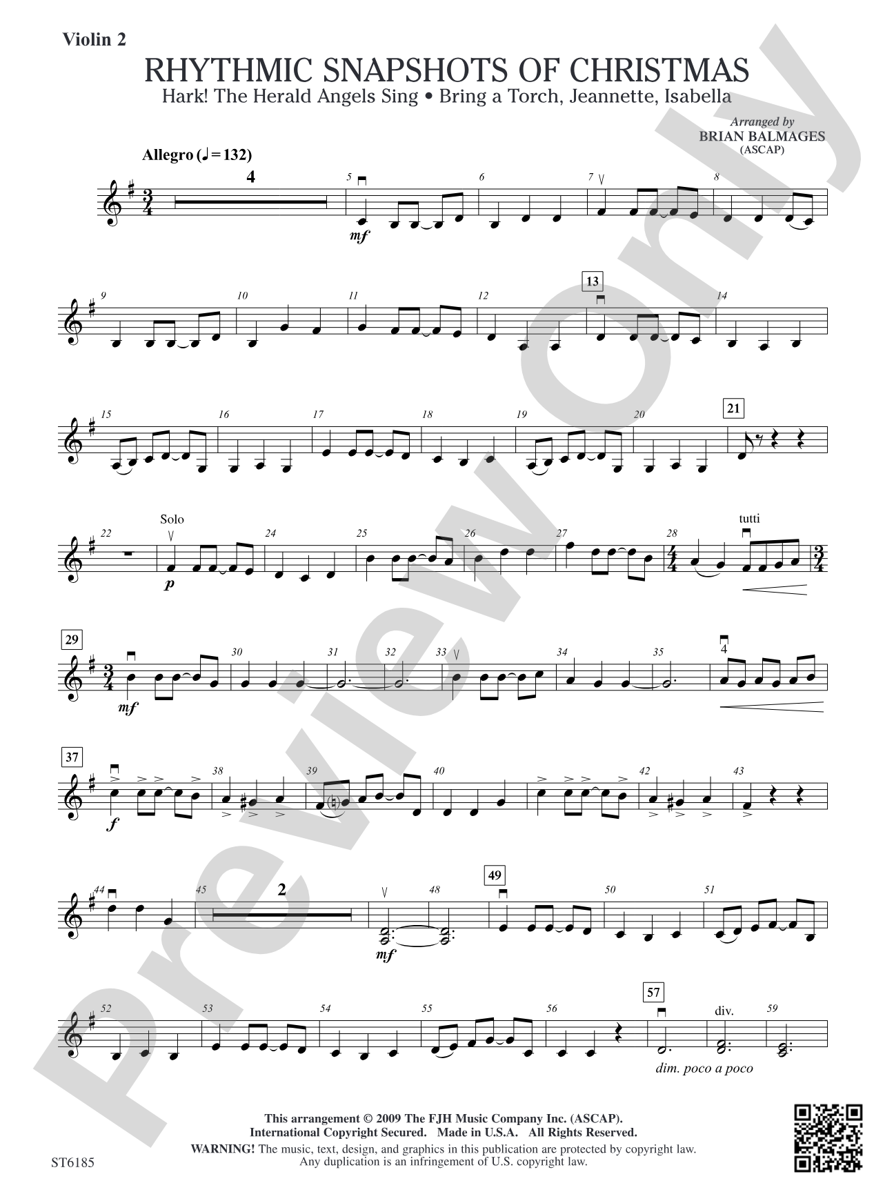 Rhythmic Snapshots of Christmas: Violin 2