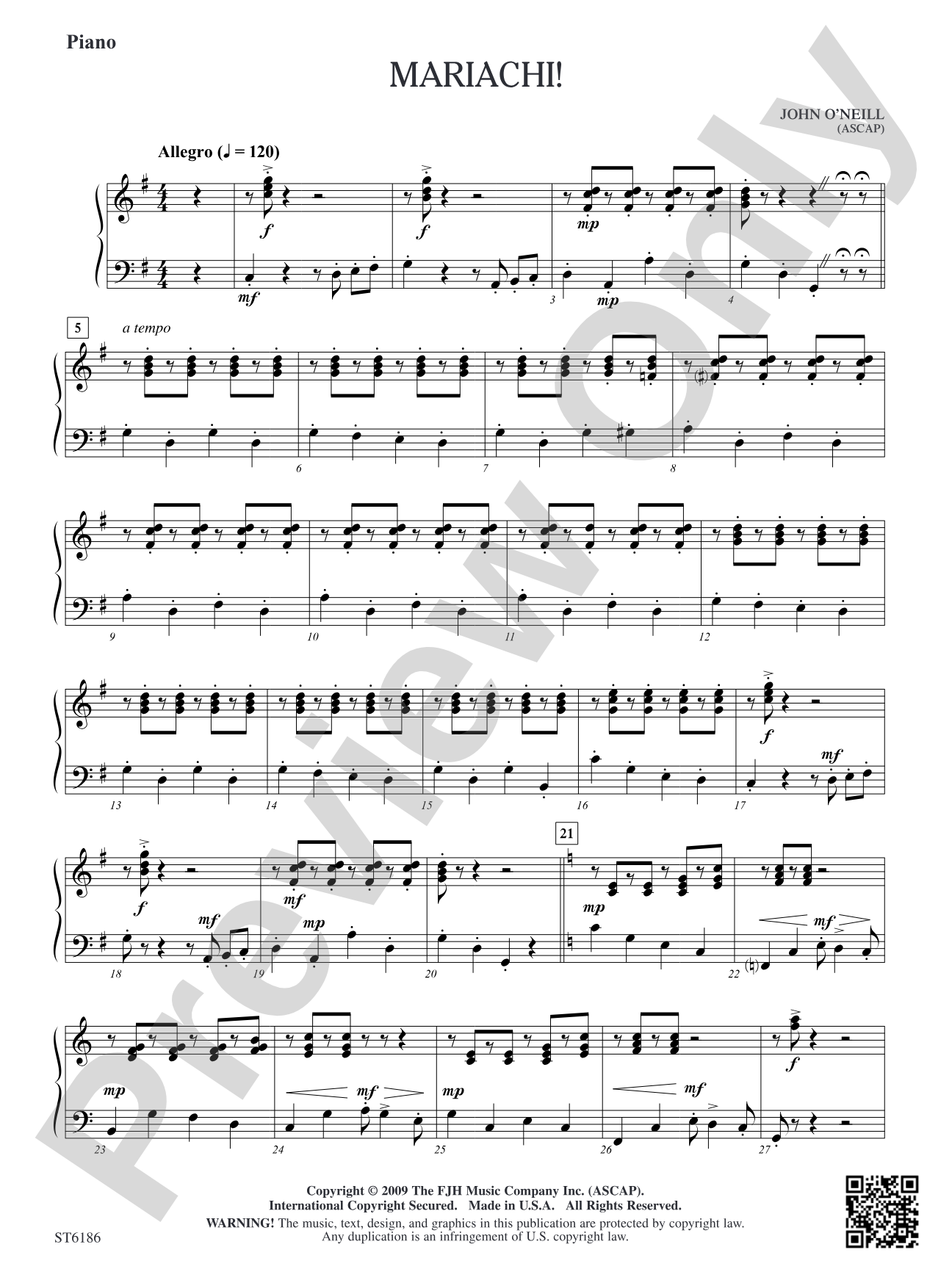 Mariachi!: Piano