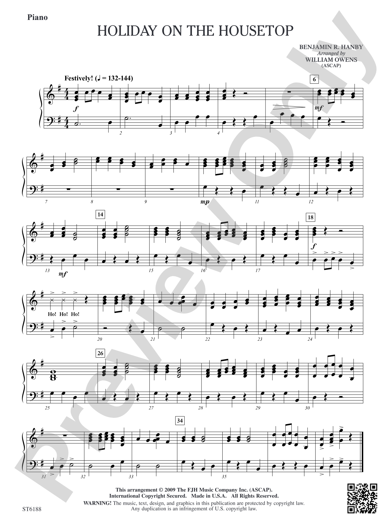 Holiday on the Housetop: Piano