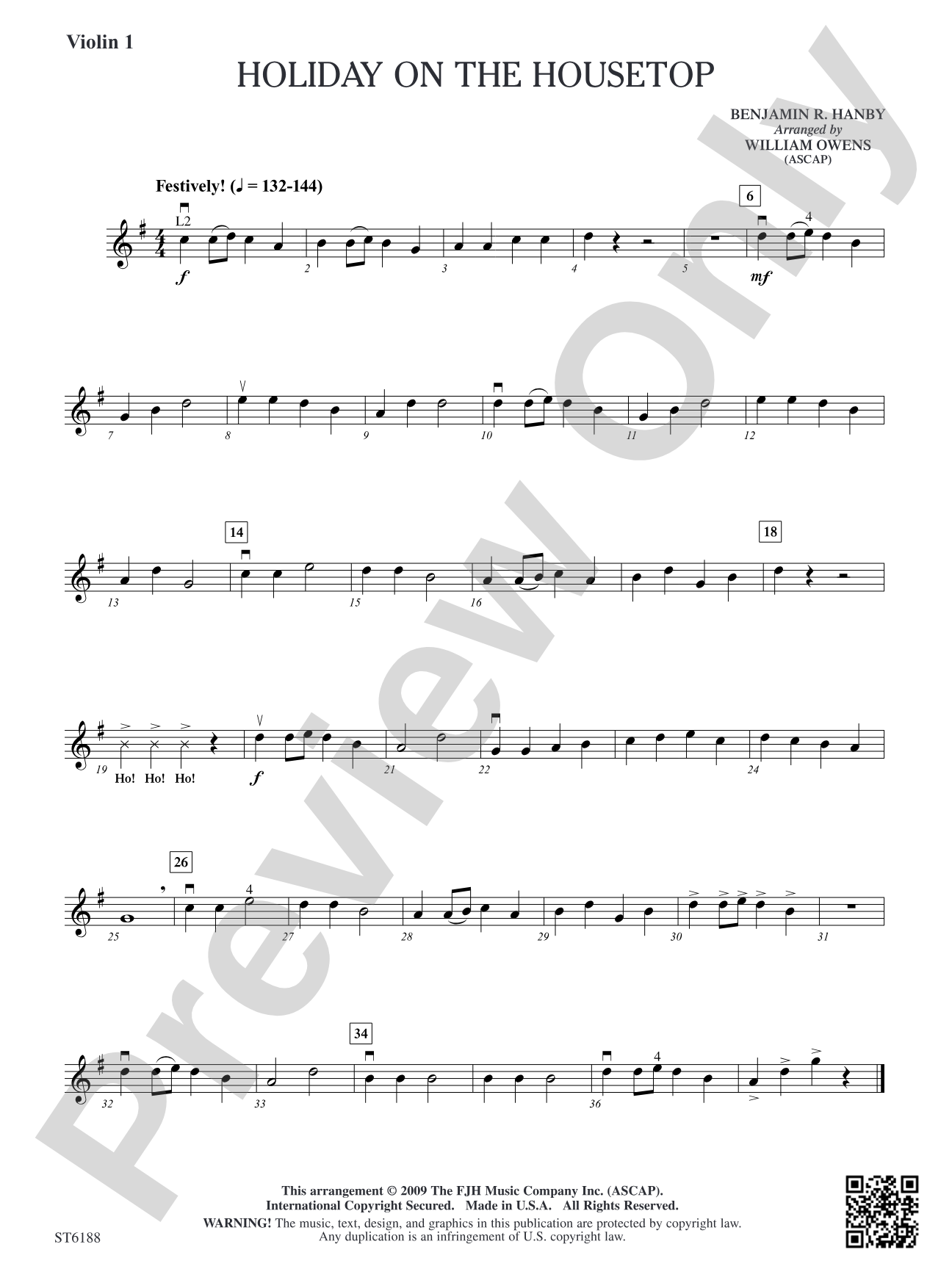 Holiday on the Housetop: Violin 1