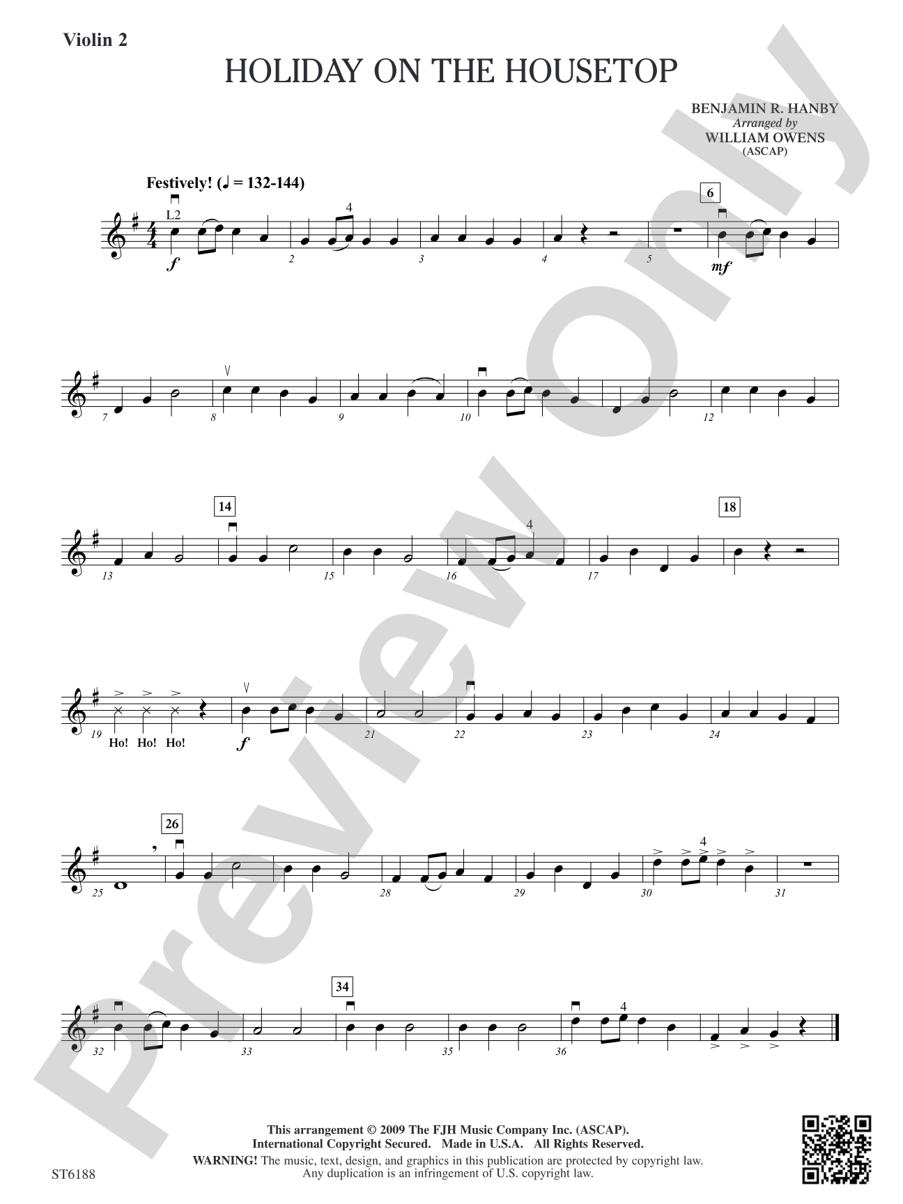 Holiday on the Housetop: Violin 2