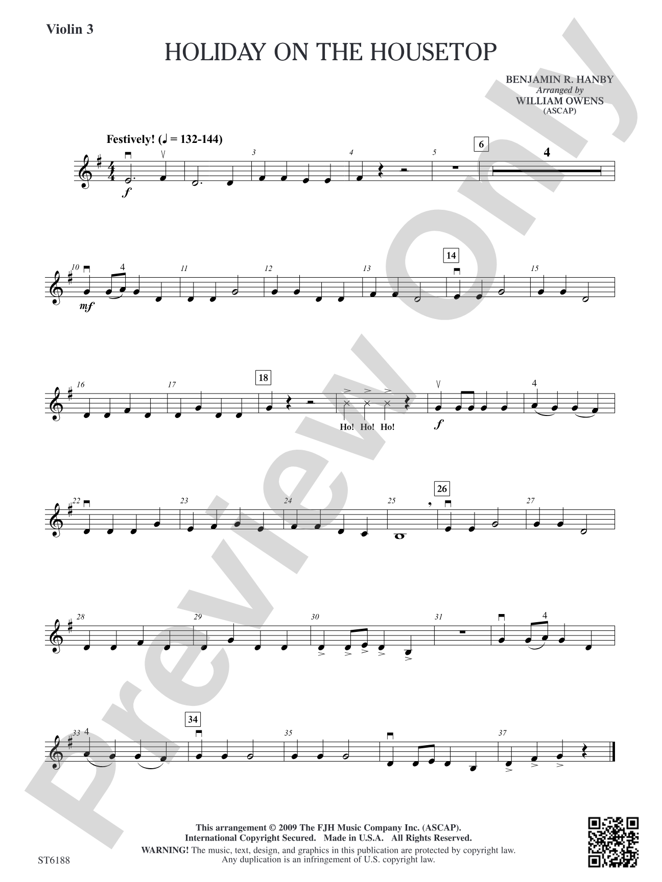 Holiday on the Housetop: Violin 3 (Viola T.C.)