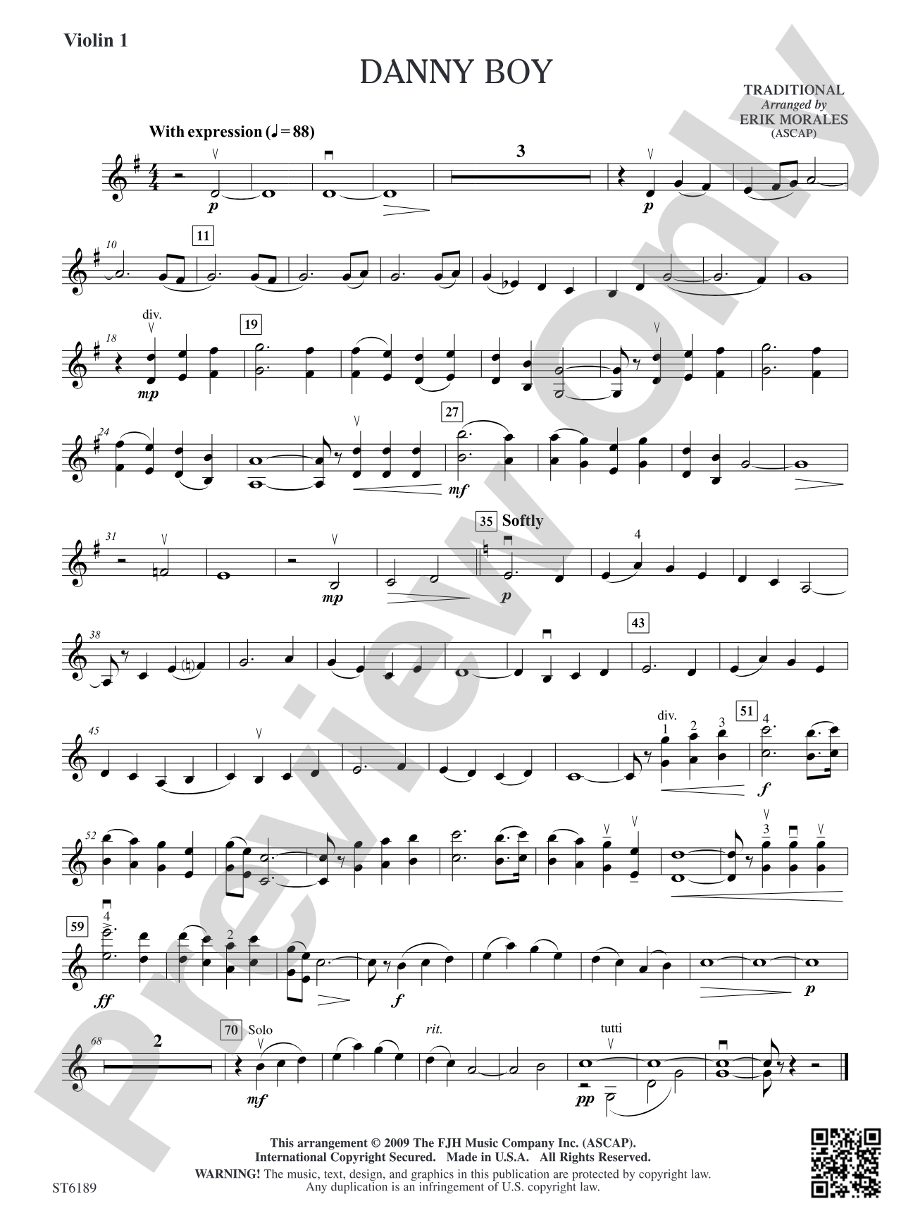 Danny Boy: Violin 1