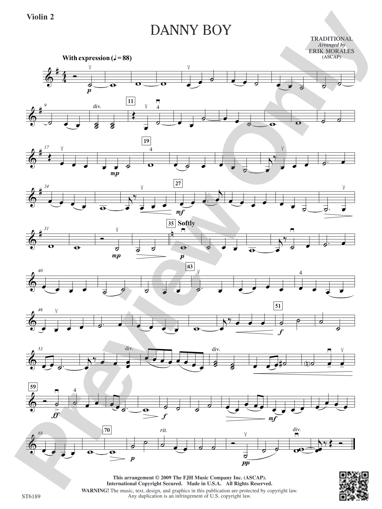 Danny Boy: Violin 2