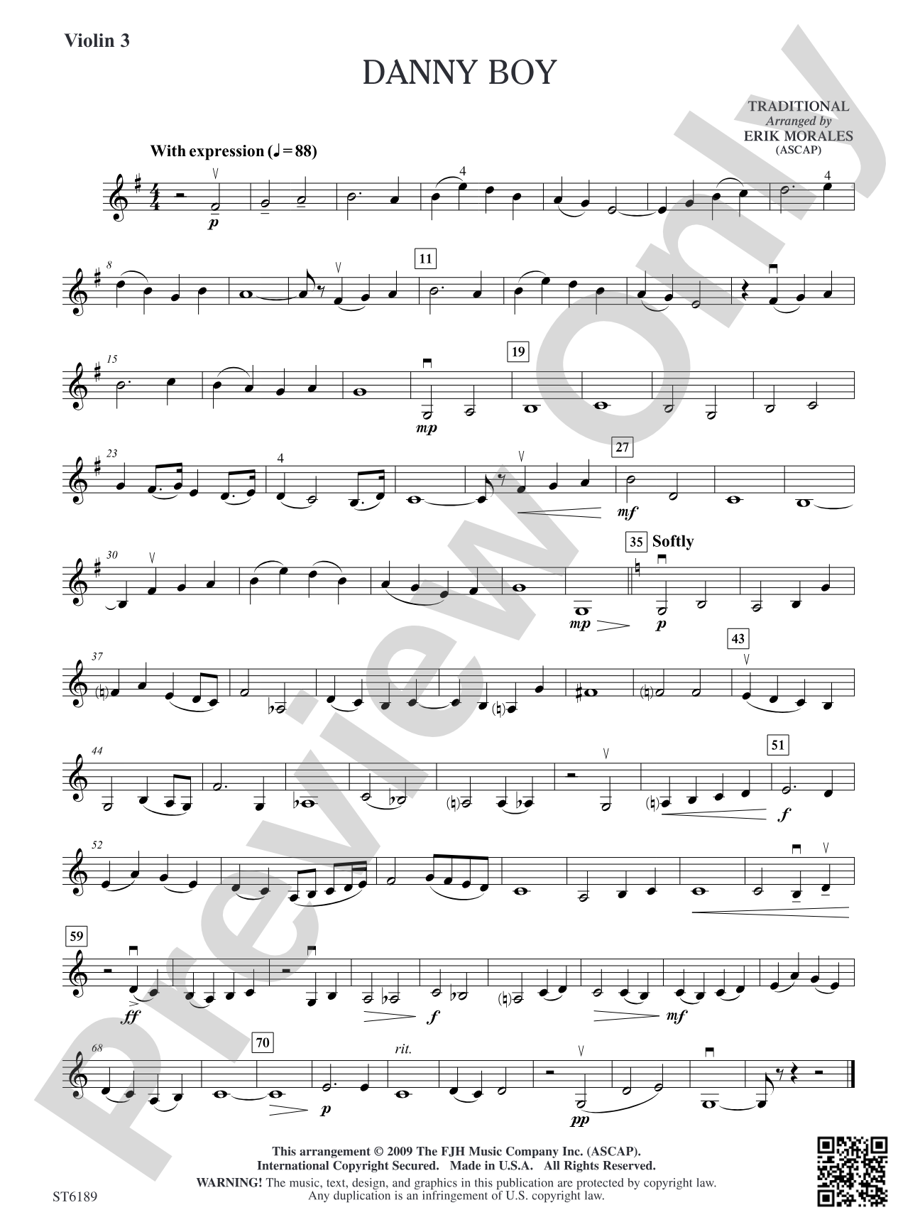 Danny Boy: Violin 3 (Viola T.C.)