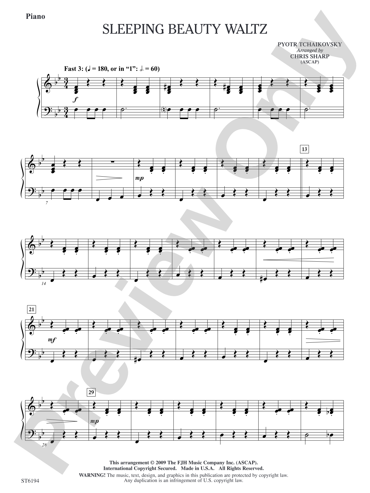 Sleeping Beauty Waltz: Piano