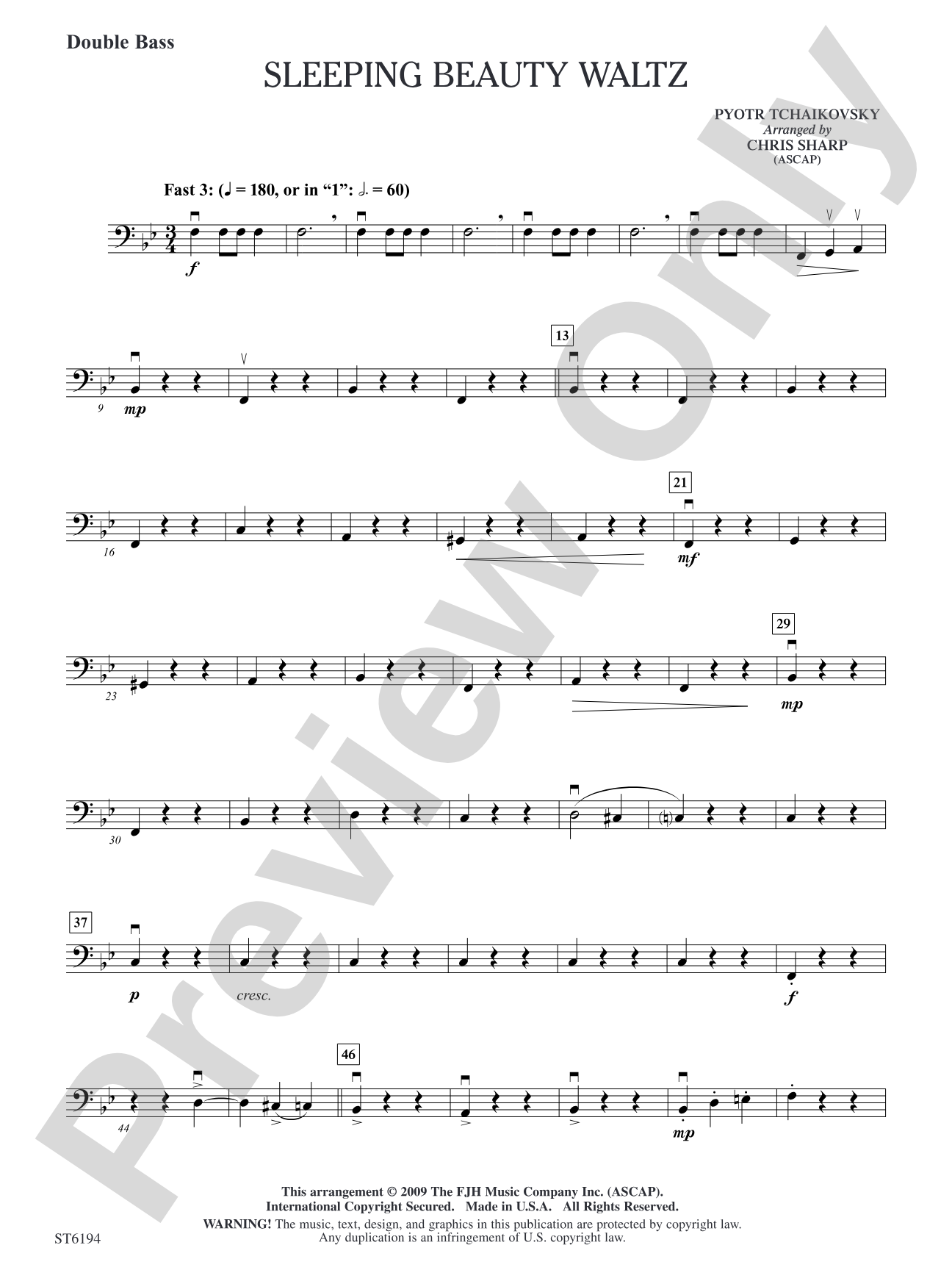 Sleeping Beauty Waltz: Double Bass