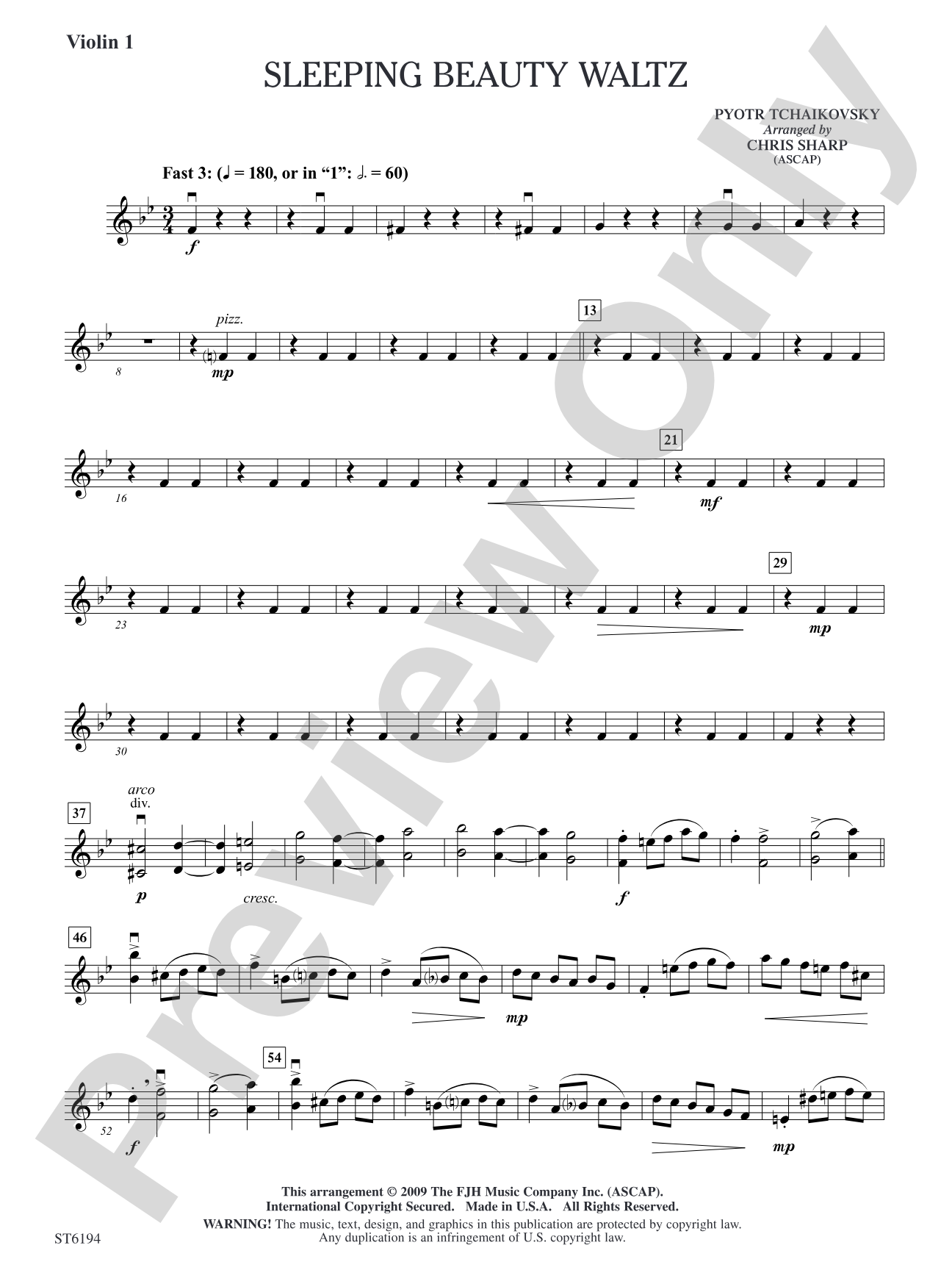 Sleeping Beauty Waltz: Violin 1