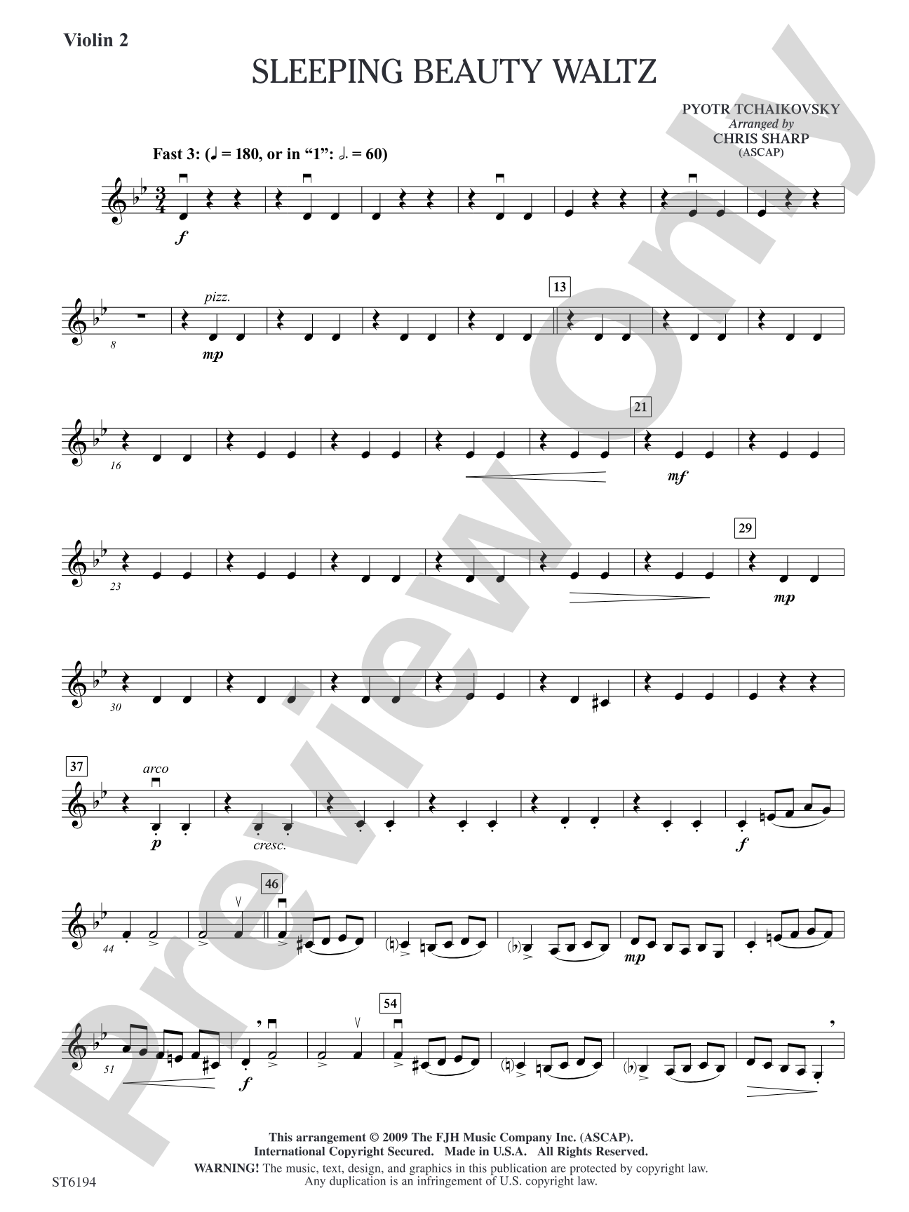 Sleeping Beauty Waltz: Violin 2