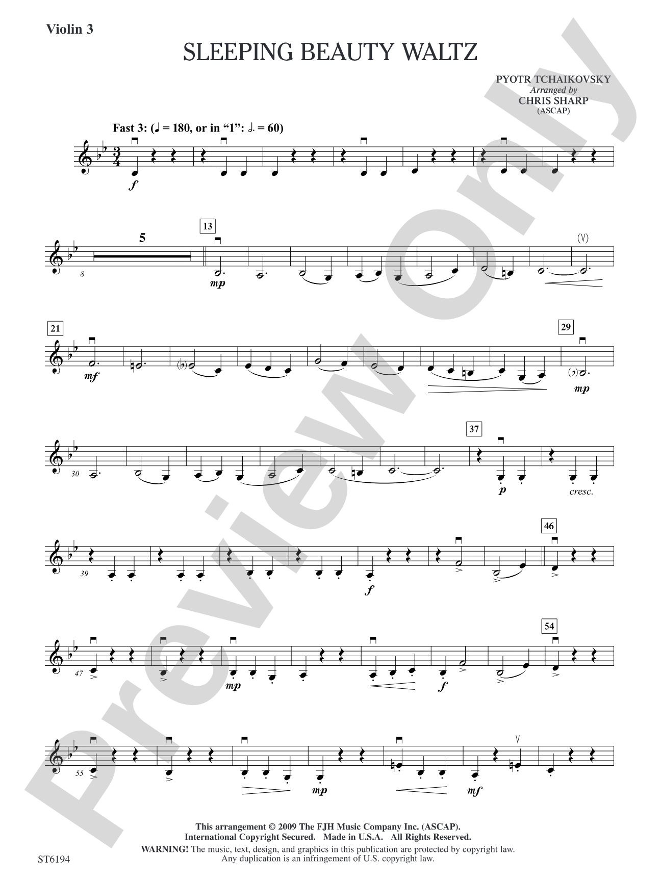 Sleeping Beauty Waltz: Violin 3 (Viola T.C.)