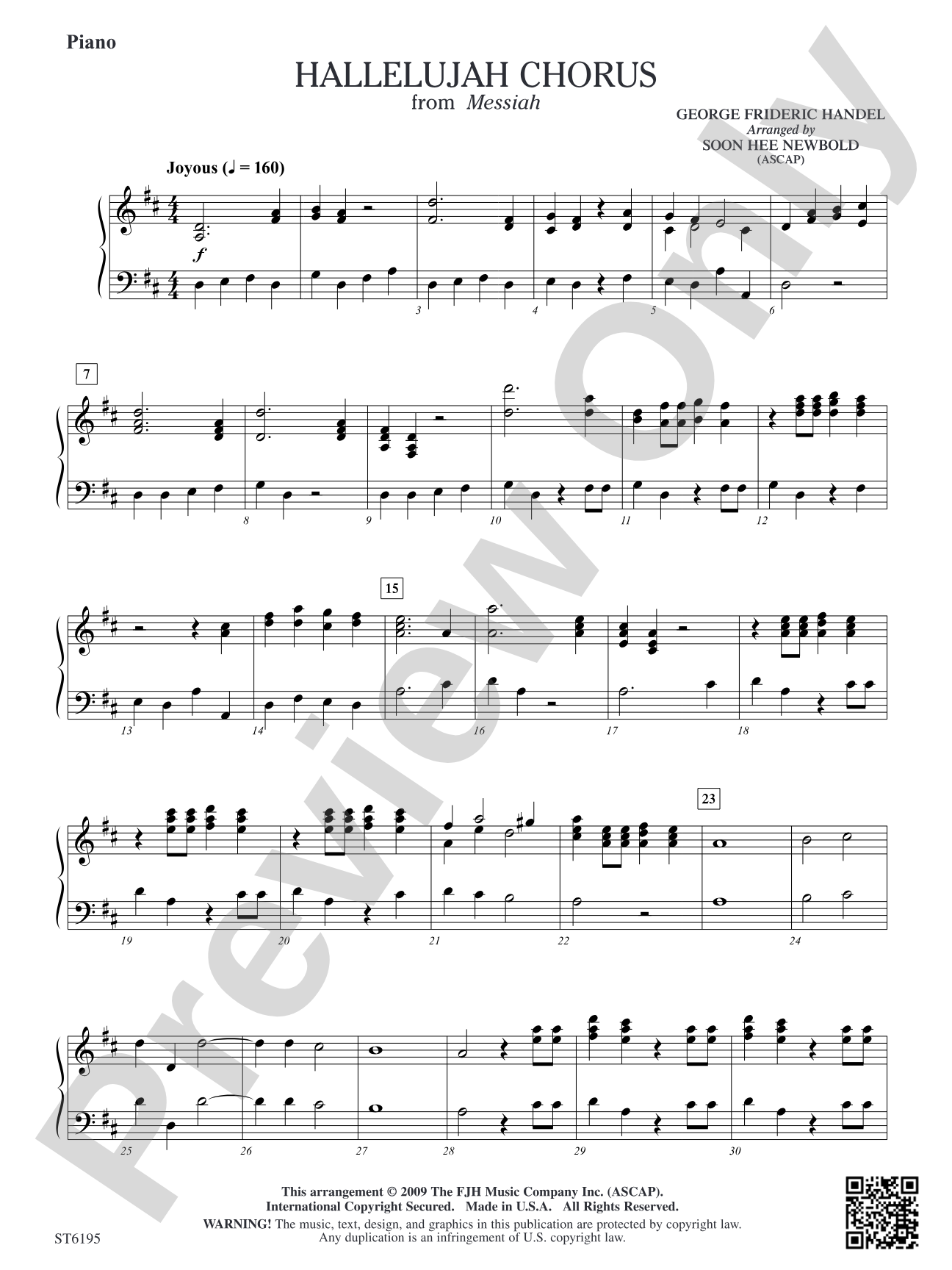 Hallelujah Chorus from Messiah: Piano