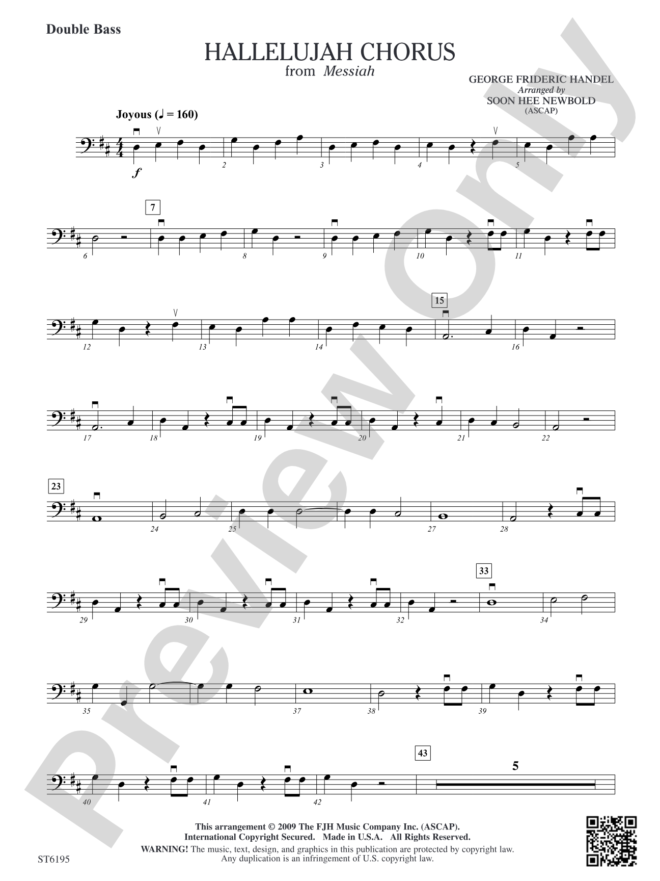 Hallelujah Chorus from Messiah: Double Bass