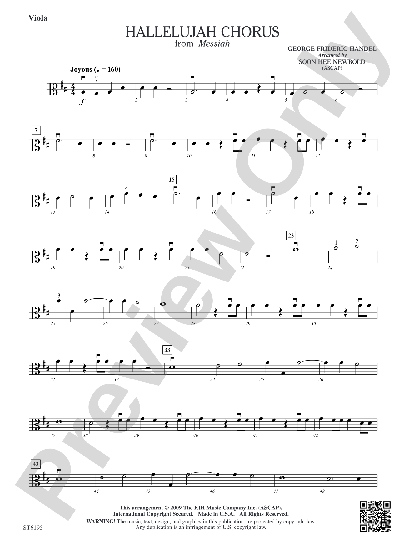 Hallelujah Chorus from Messiah: Viola
