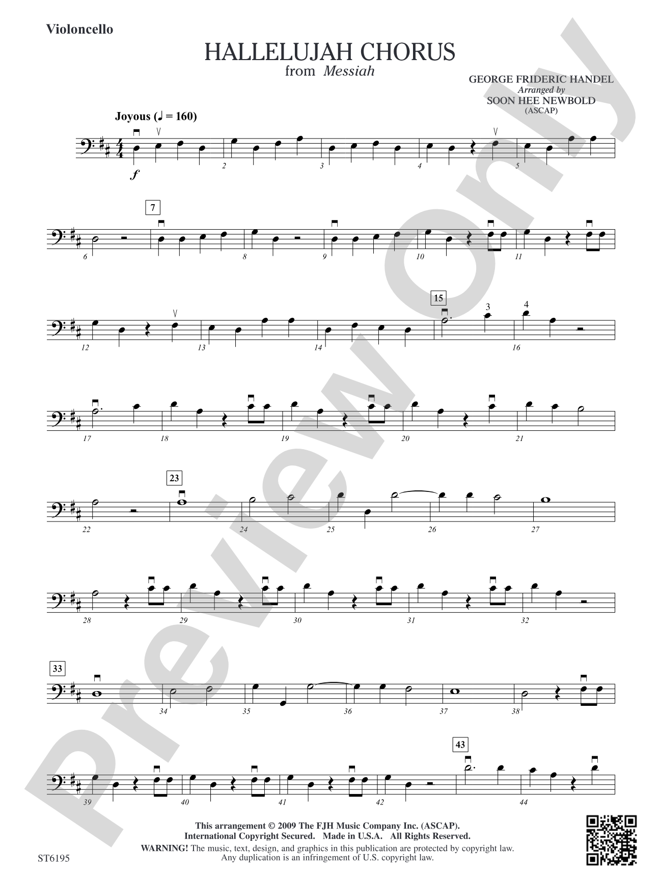 Hallelujah Chorus from Messiah: Violoncello