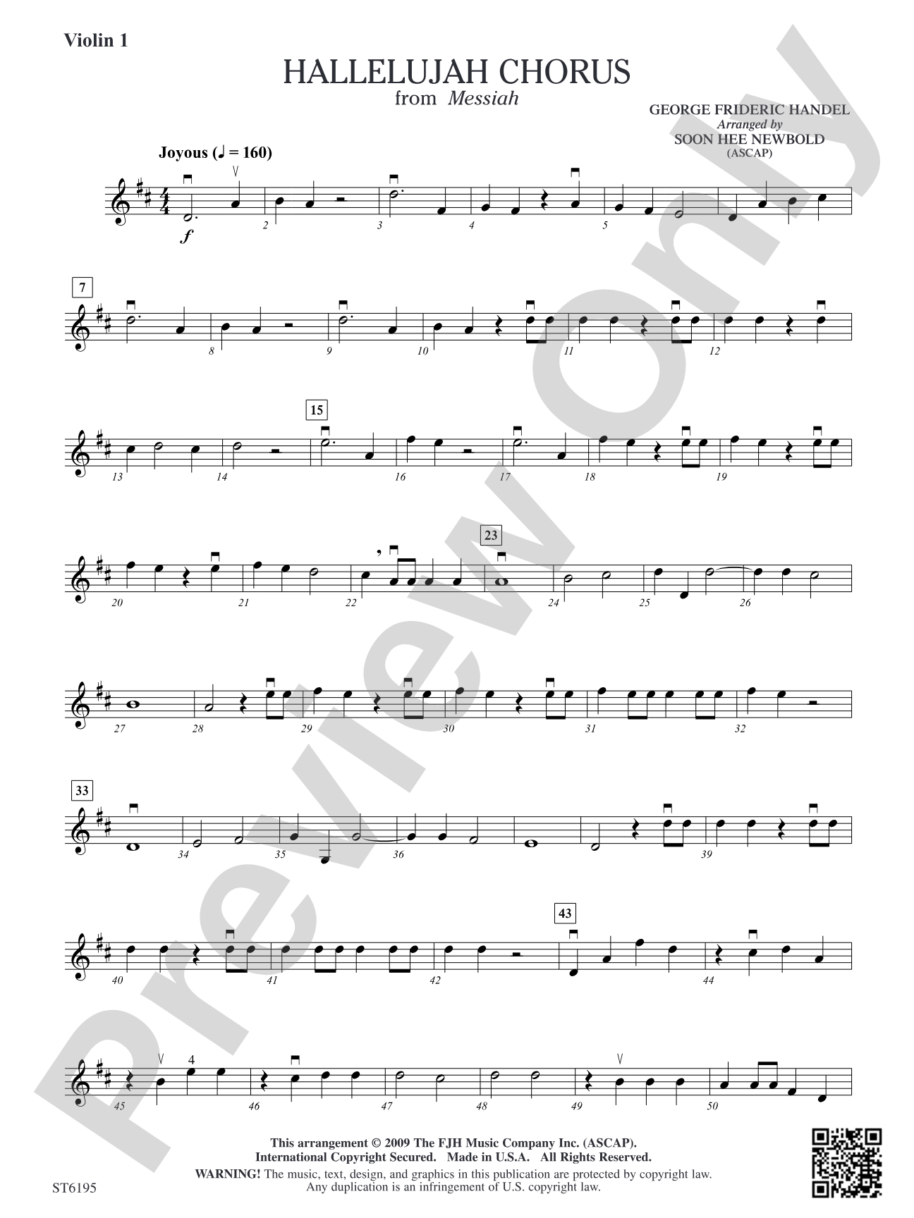 Hallelujah Chorus from Messiah: Violin 1