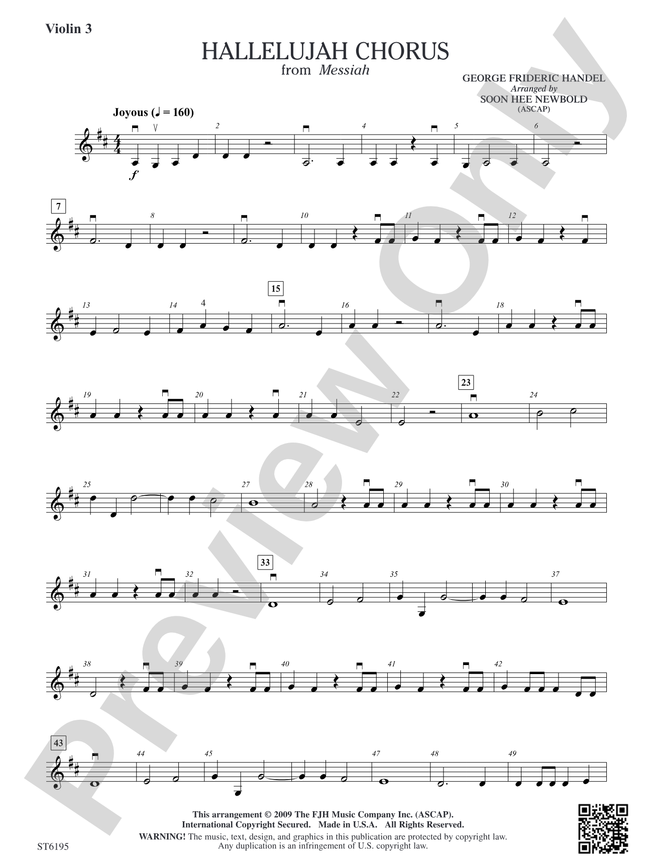 Hallelujah Chorus from Messiah: Violin 3 (Viola T.C.)