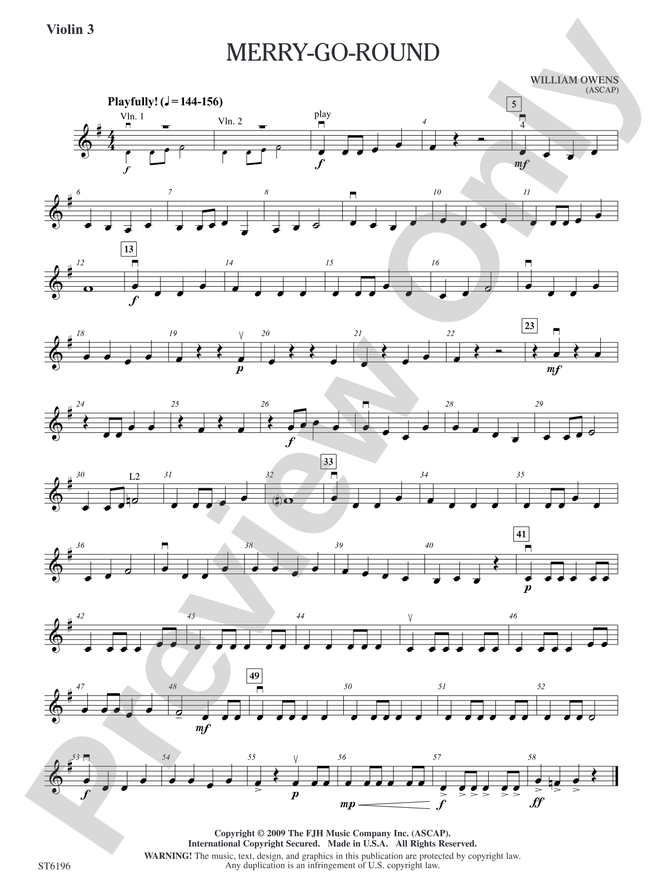 Merry-Go-Round: Violin 3 (Viola T.C.)