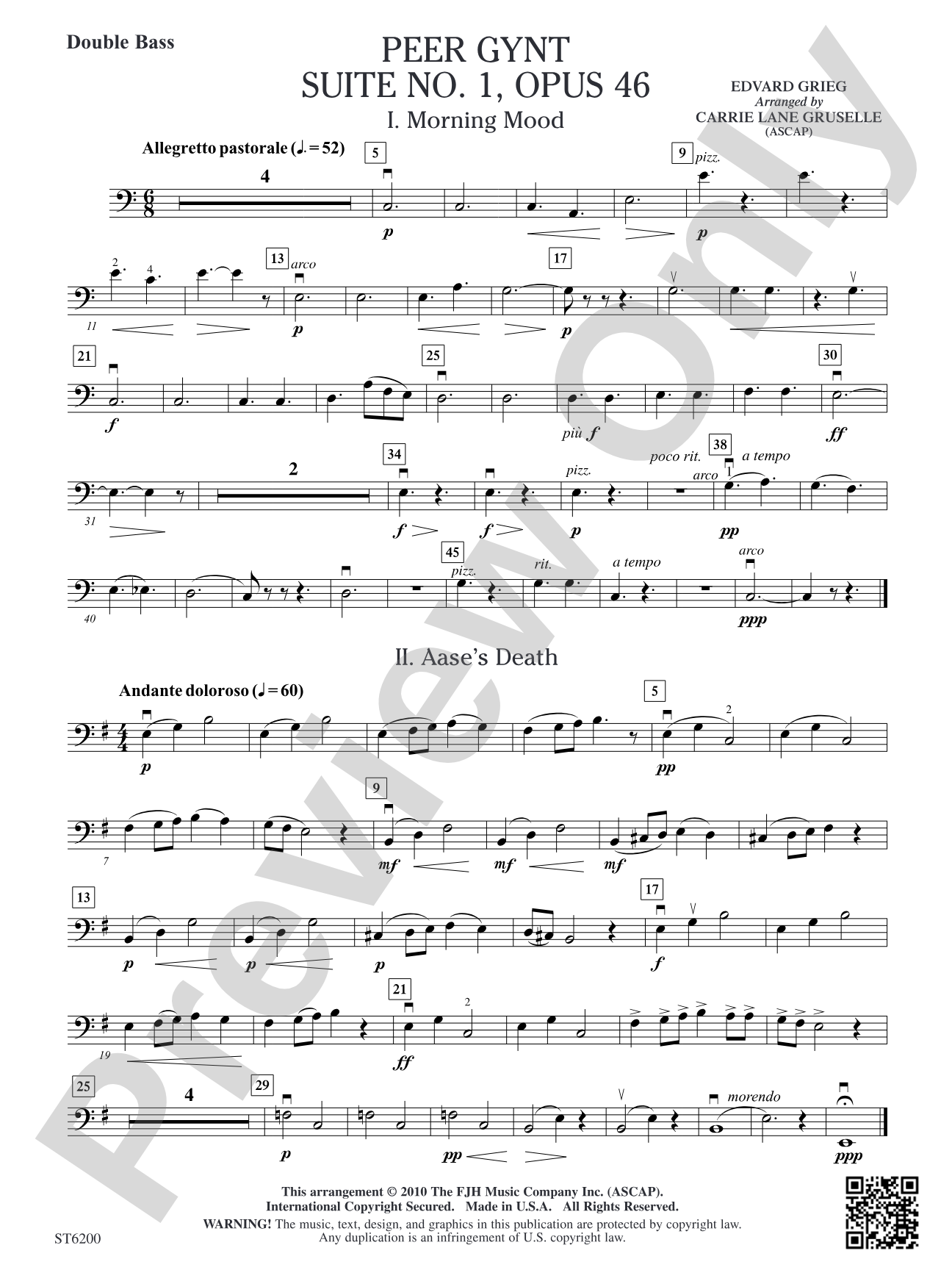 Peer Gynt Suite No. 1, Op. 46: Double Bass