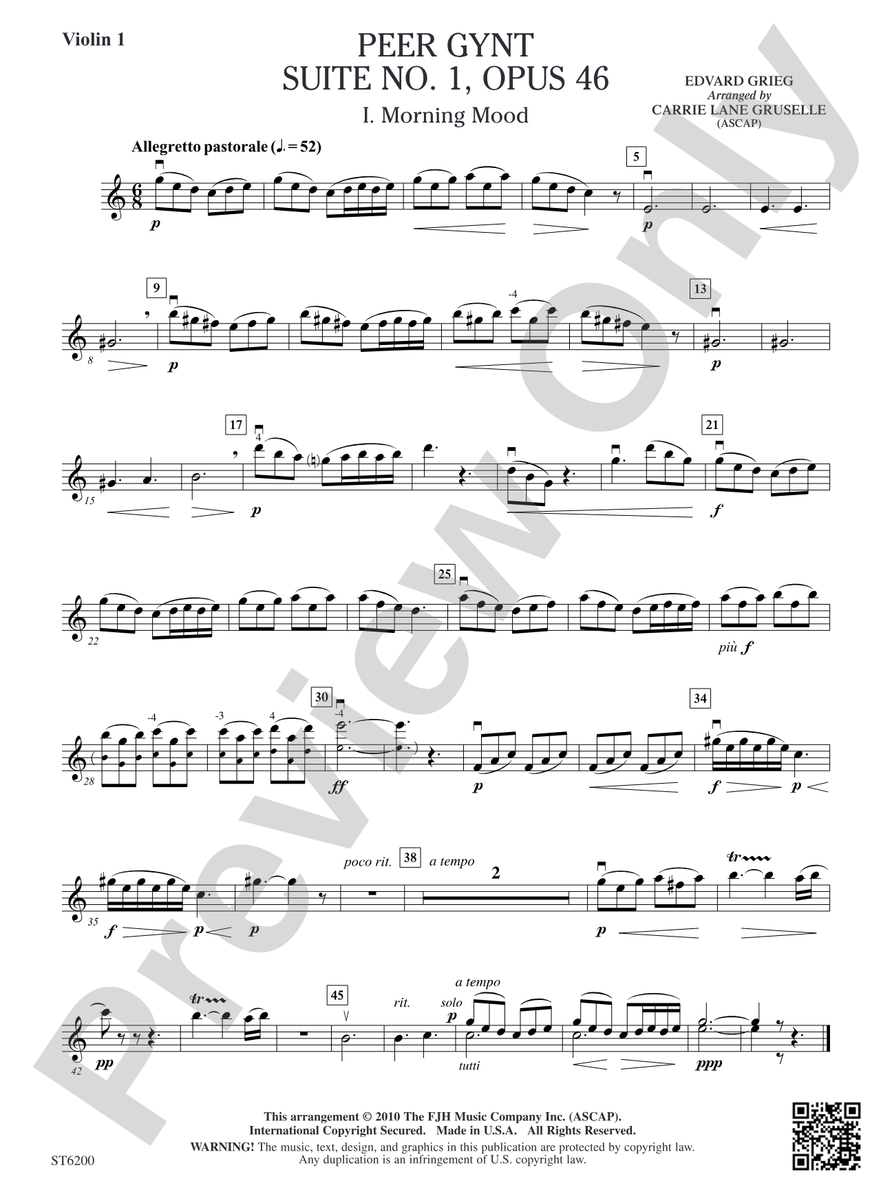Peer Gynt Suite No. 1, Op. 46: Violin 1