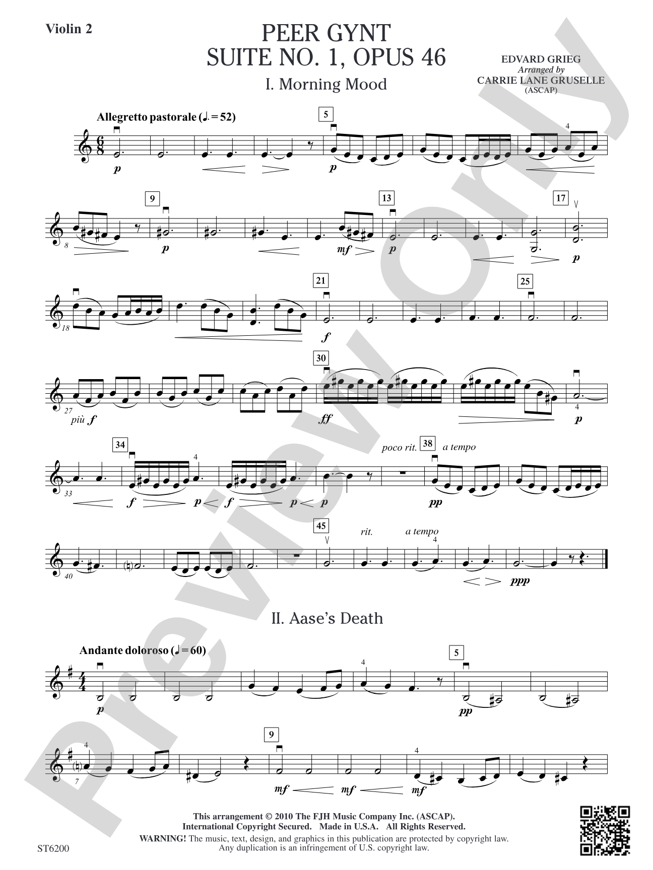 Peer Gynt Suite No. 1, Op. 46: Violin 2