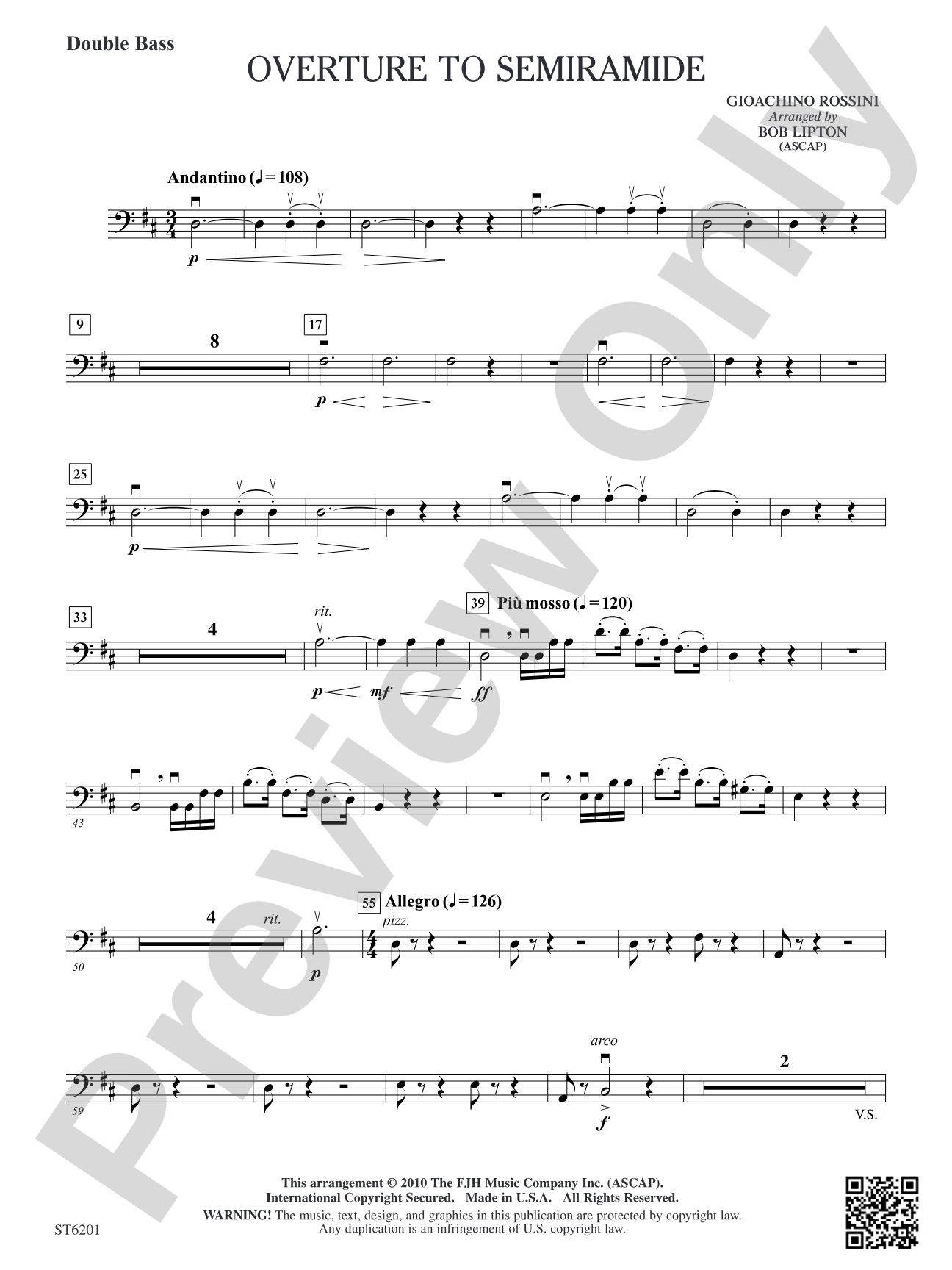 Overture to Semiramide: Double Bass