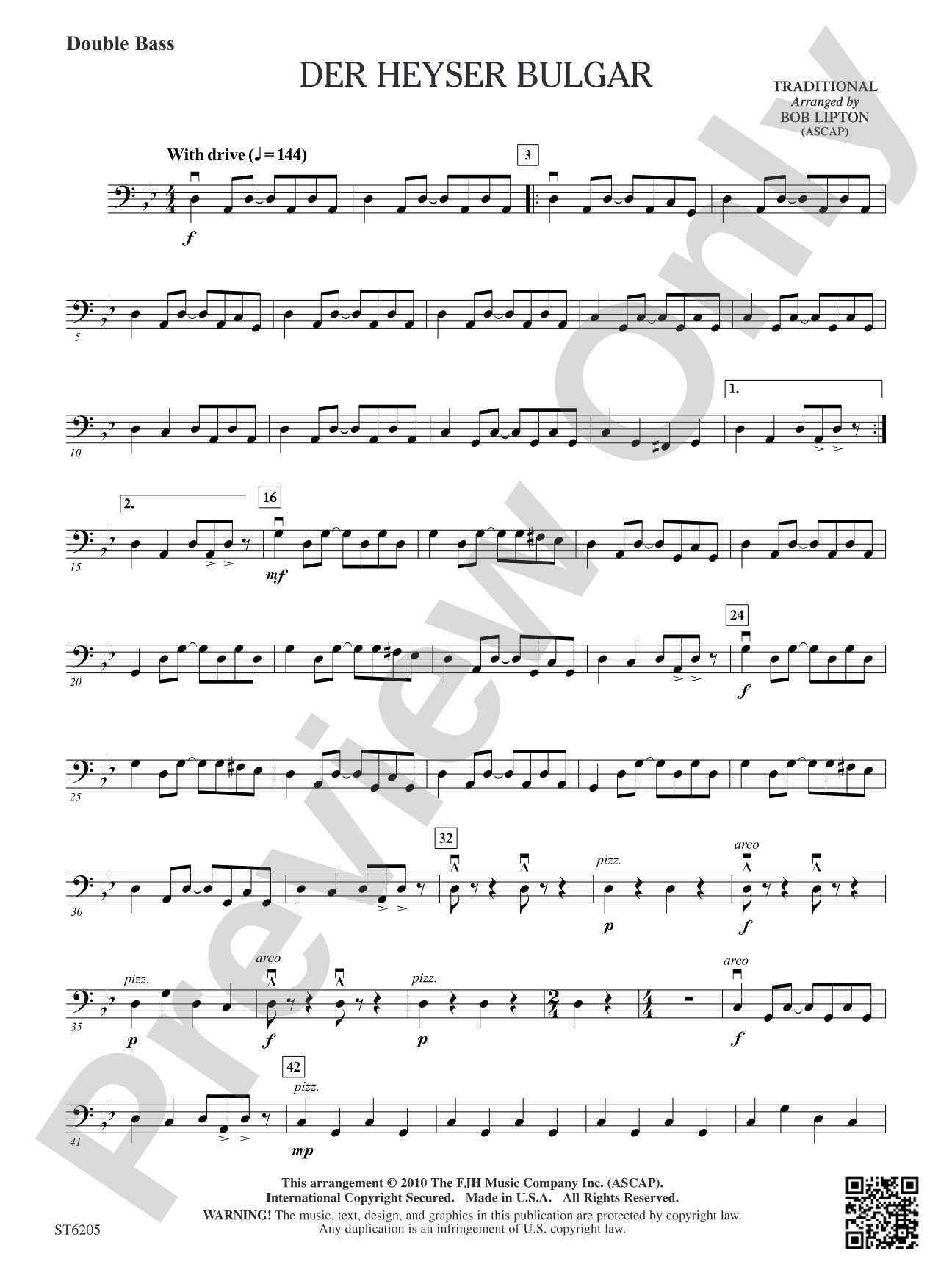 Der Heyser Bulgar: Double Bass