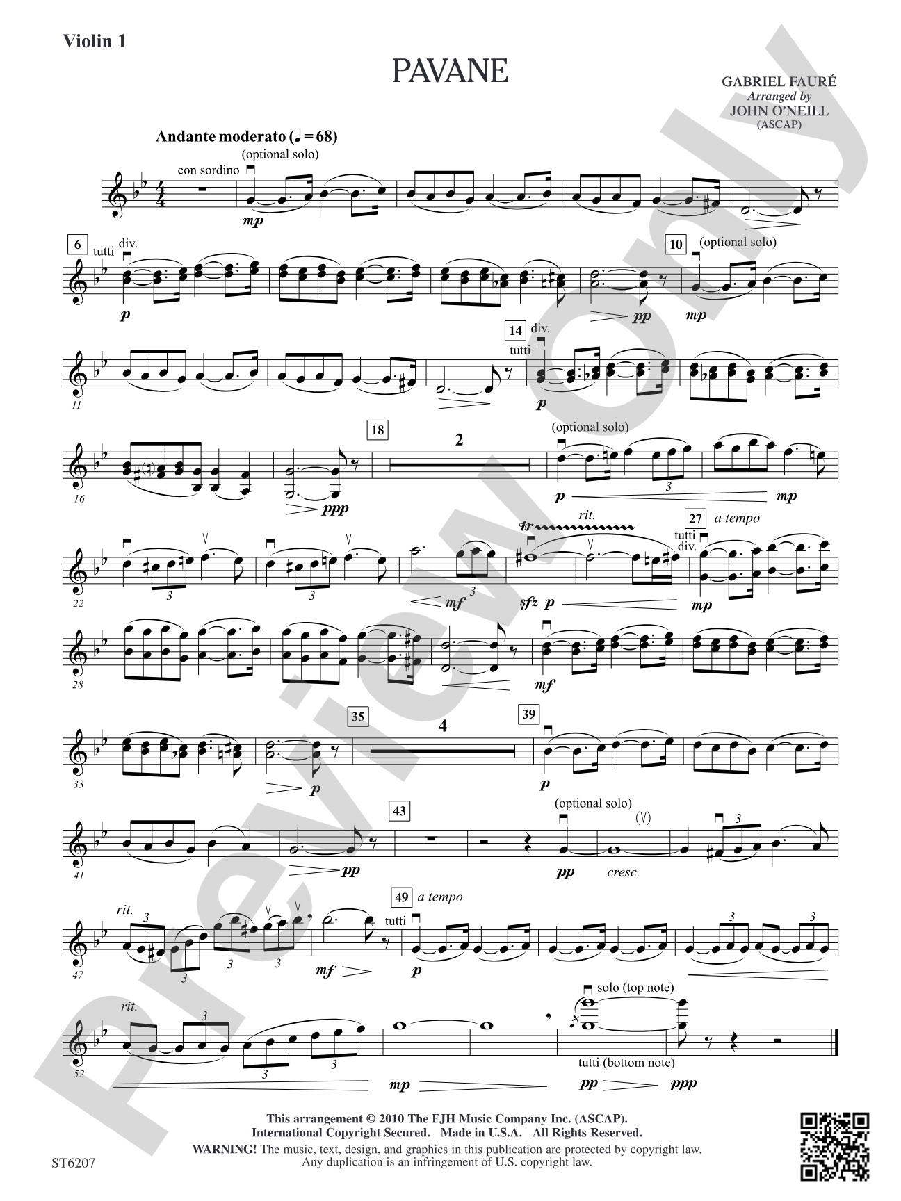 Pavane: Violin 1