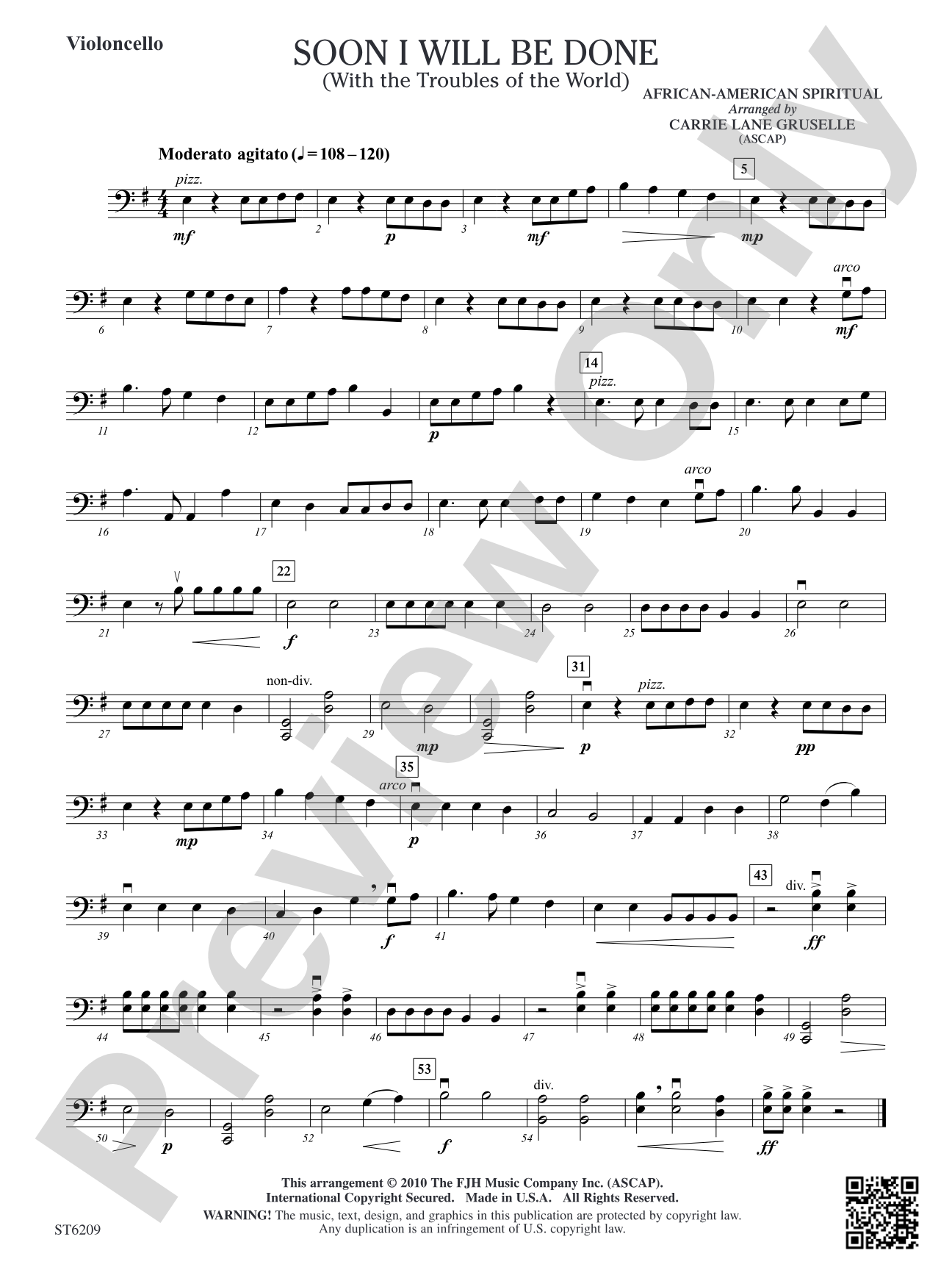 Soon I Will Be Done: Violoncello