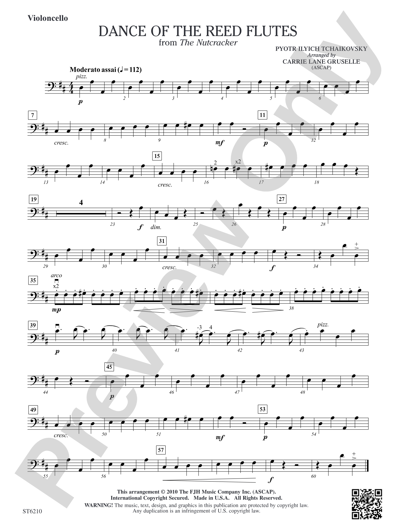 Dance of the Reed Flutes from The Nutcracker: Violoncello