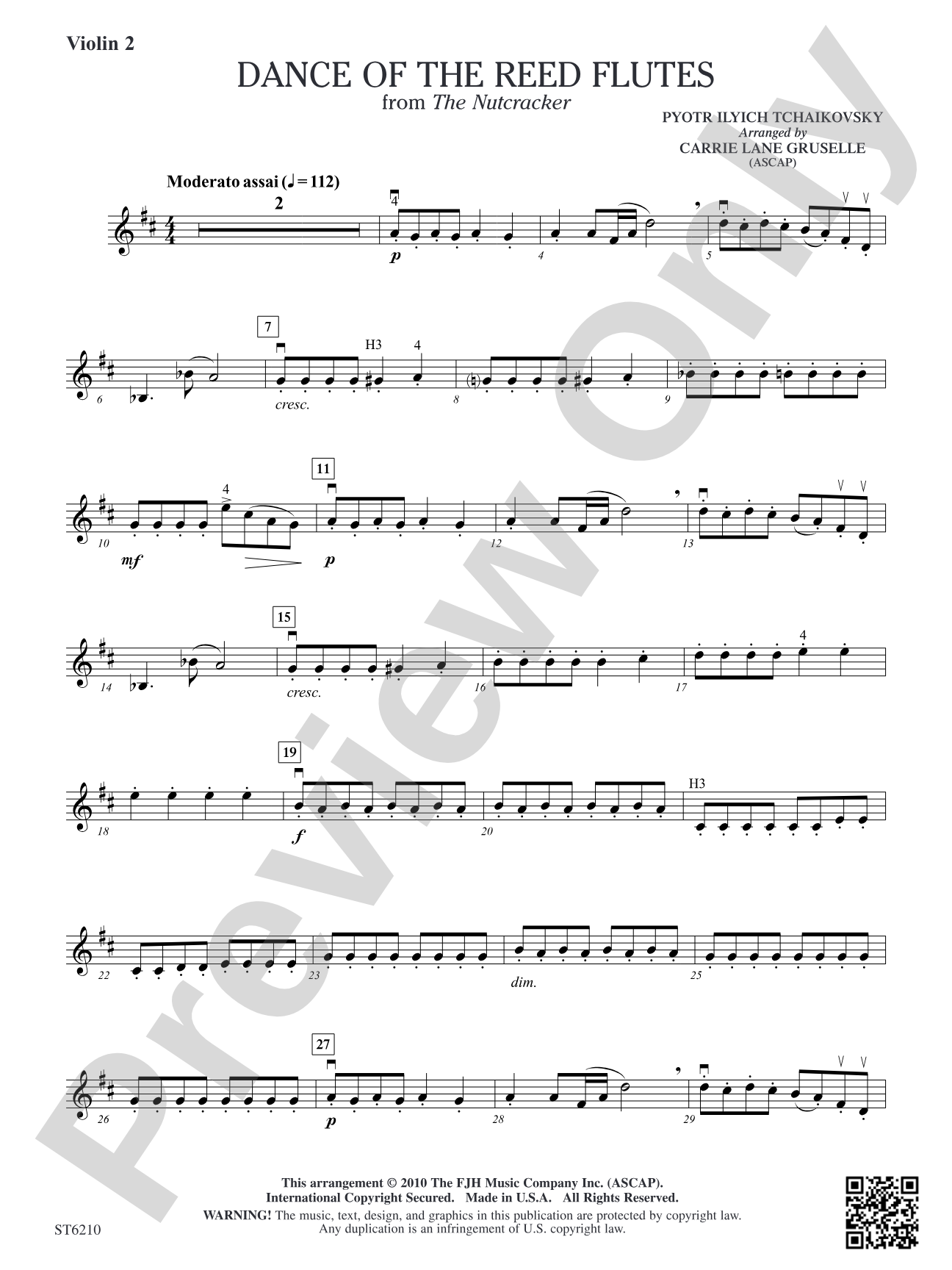 Dance of the Reed Flutes from The Nutcracker: Violin 2