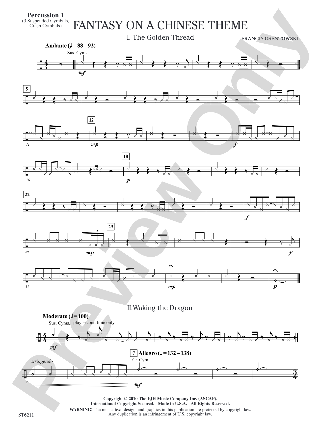 Fantasy on a Chinese Theme: Percussion 1