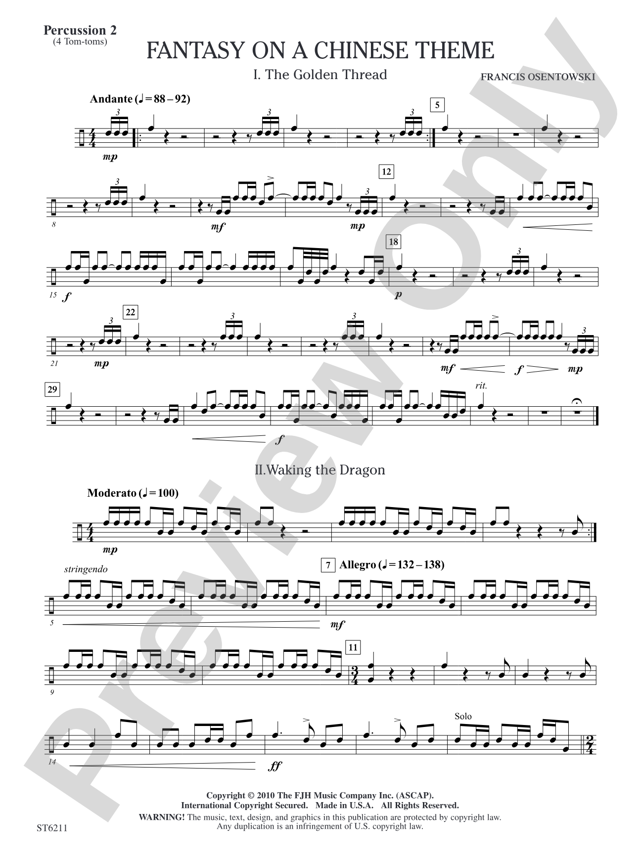 Fantasy on a Chinese Theme: Percussion 2