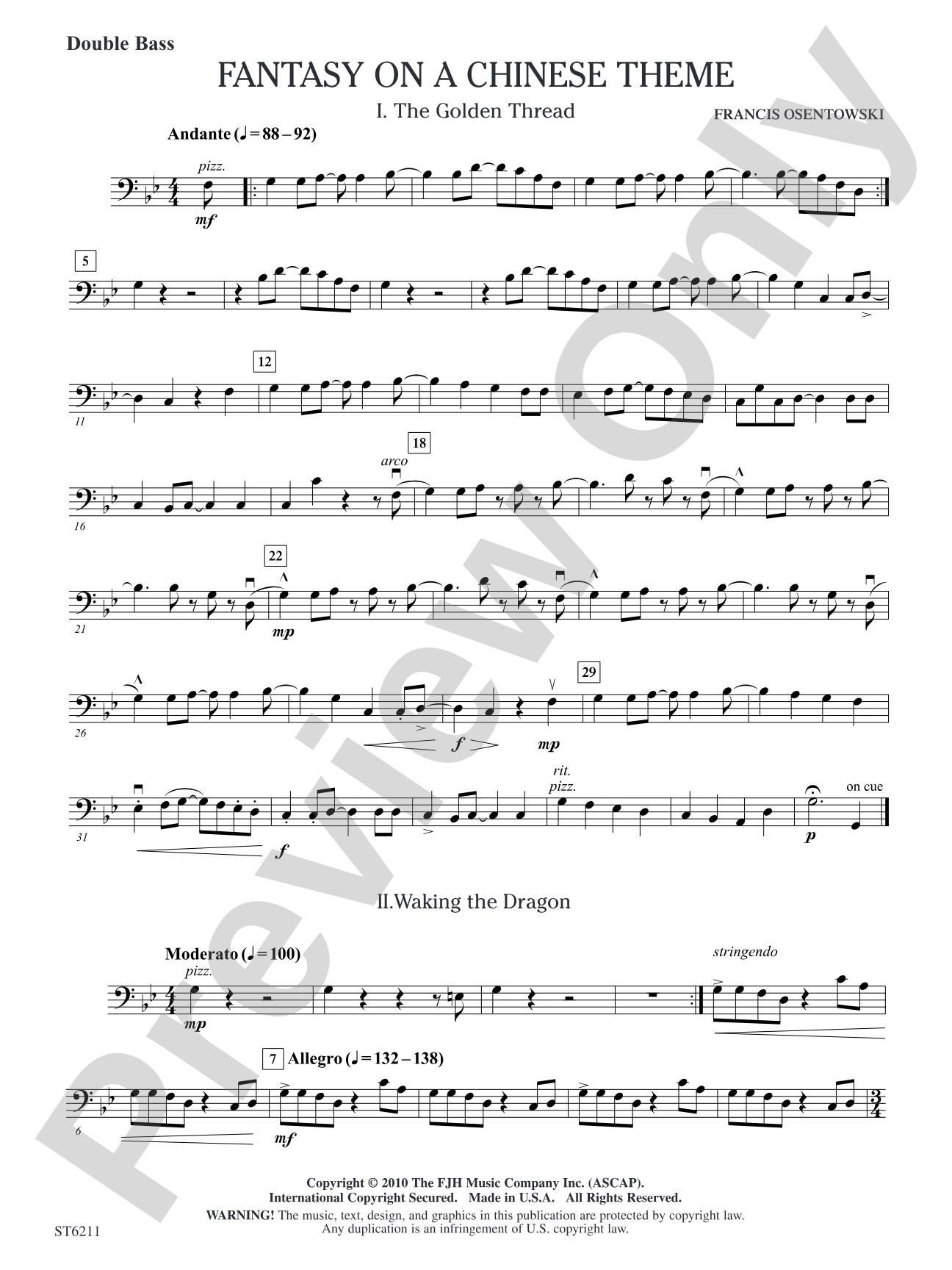 Fantasy on a Chinese Theme: Double Bass