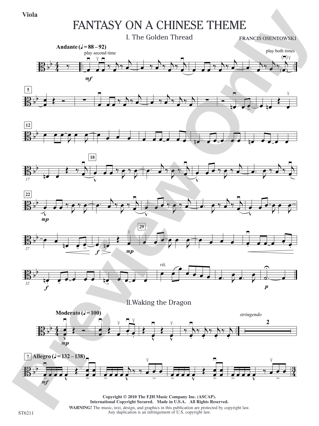 Fantasy on a Chinese Theme: Viola