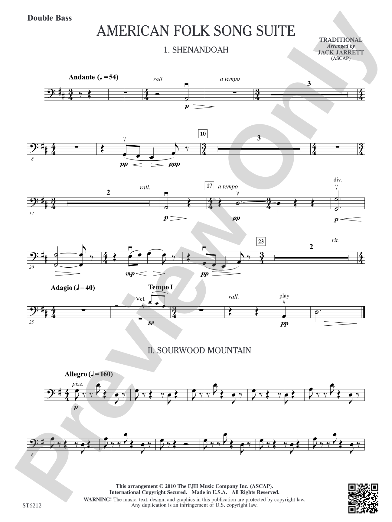 American Folk Song Suite: Double Bass