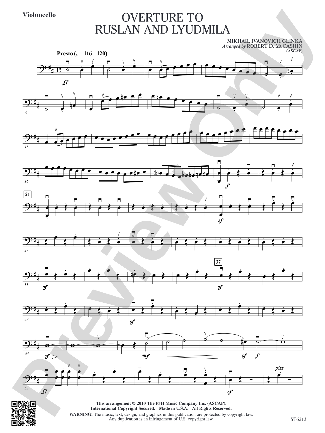 Overture to Ruslan and Lyudmila: Violoncello