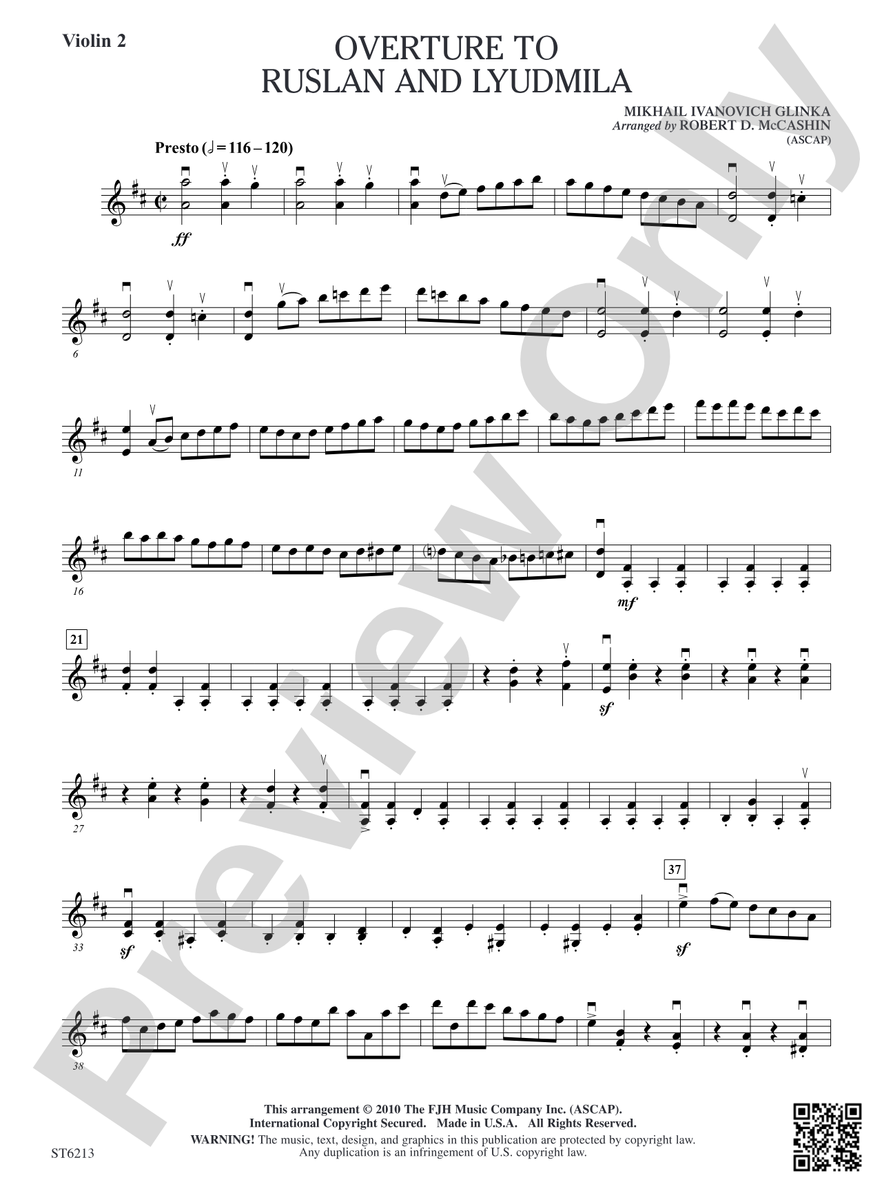 Overture to Ruslan and Lyudmila: Violin 2