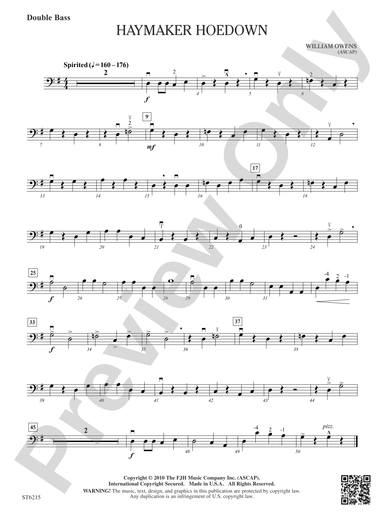 Haymaker Hoedown: Double Bass