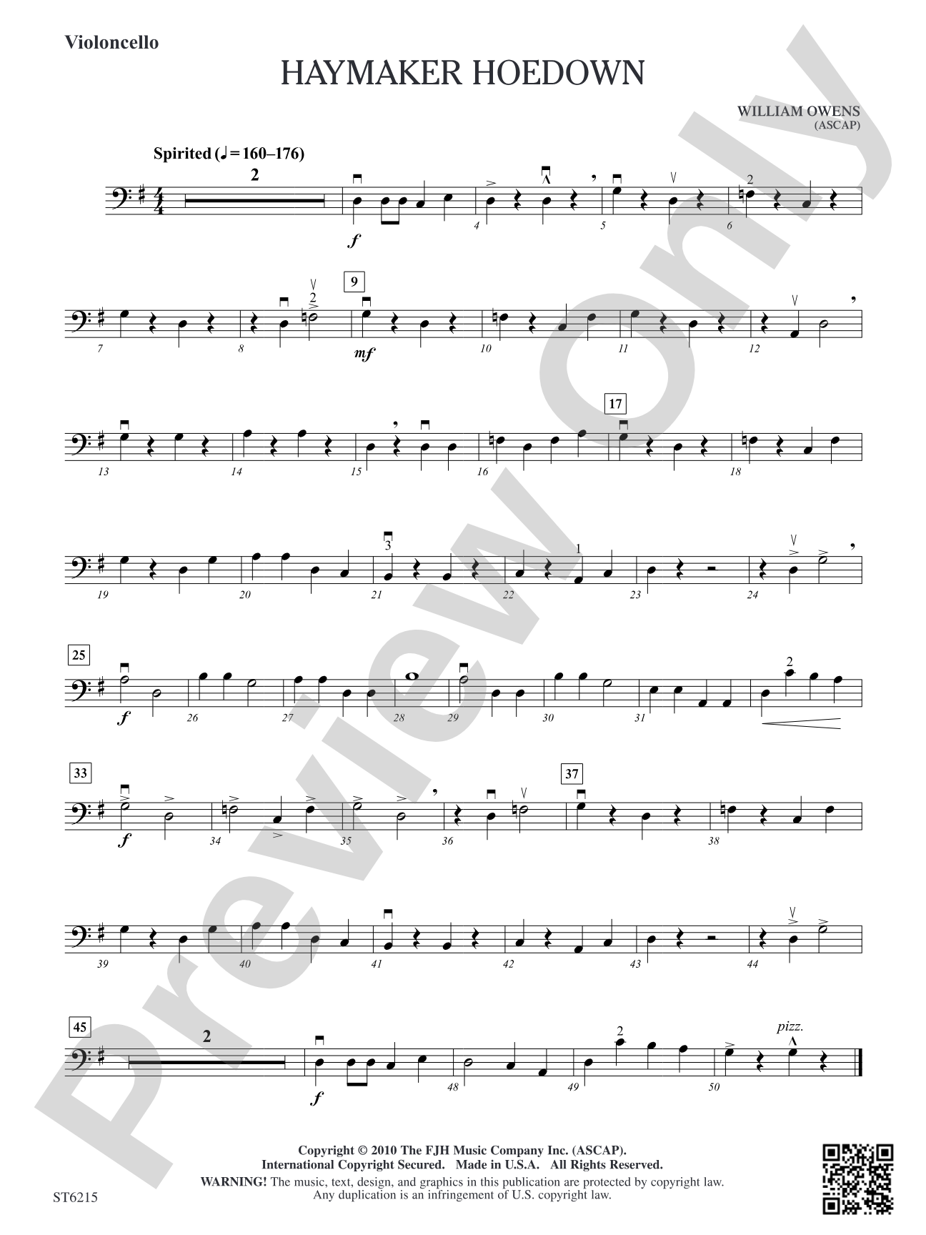 Haymaker Hoedown: Violoncello