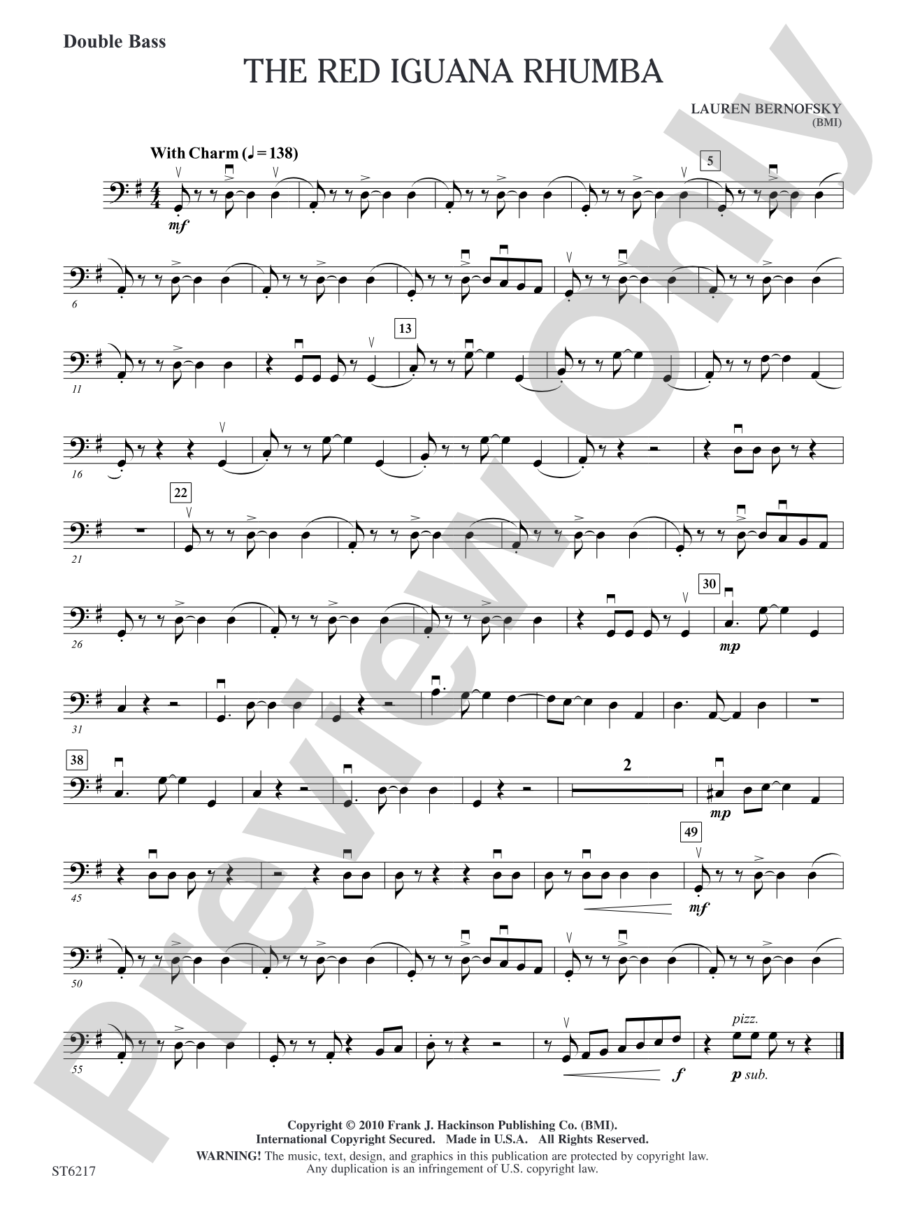 The Red Iguana Rhumba: Double Bass