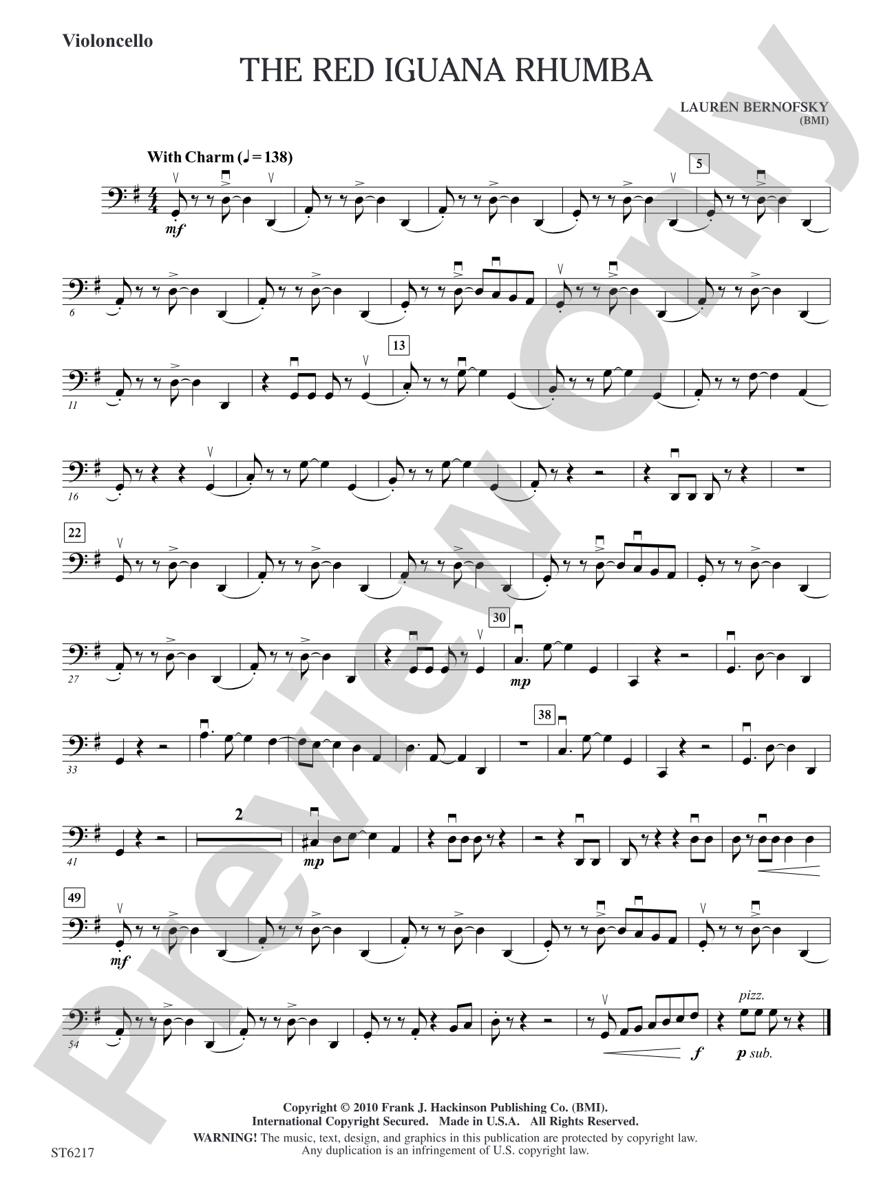 The Red Iguana Rhumba: Violoncello