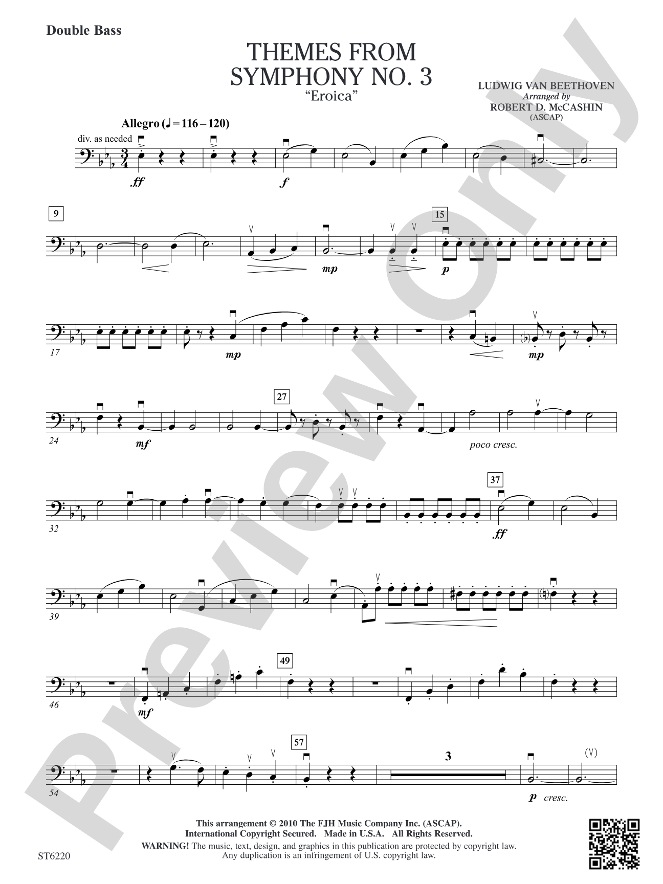 Themes from Symphony No. 3 "Eroica": Double Bass