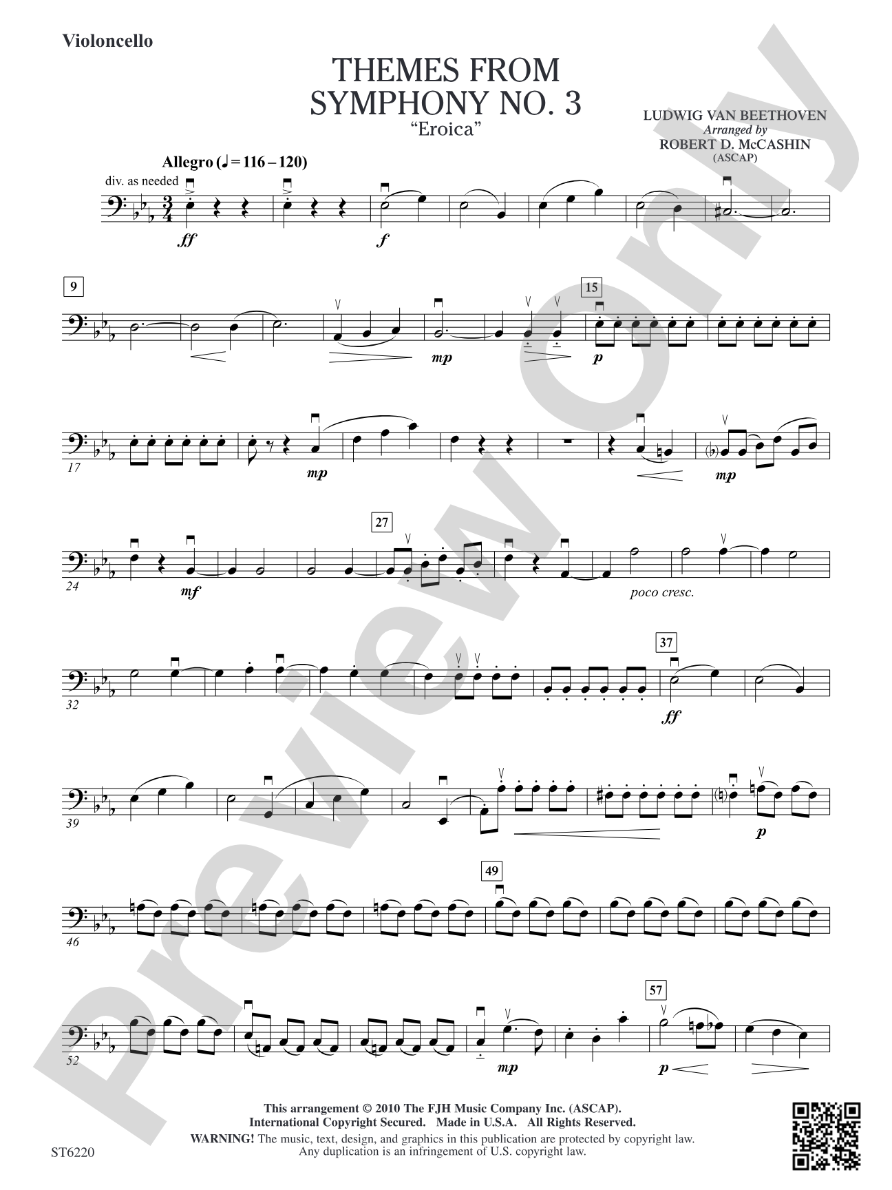 Themes from Symphony No. 3 "Eroica": Violoncello