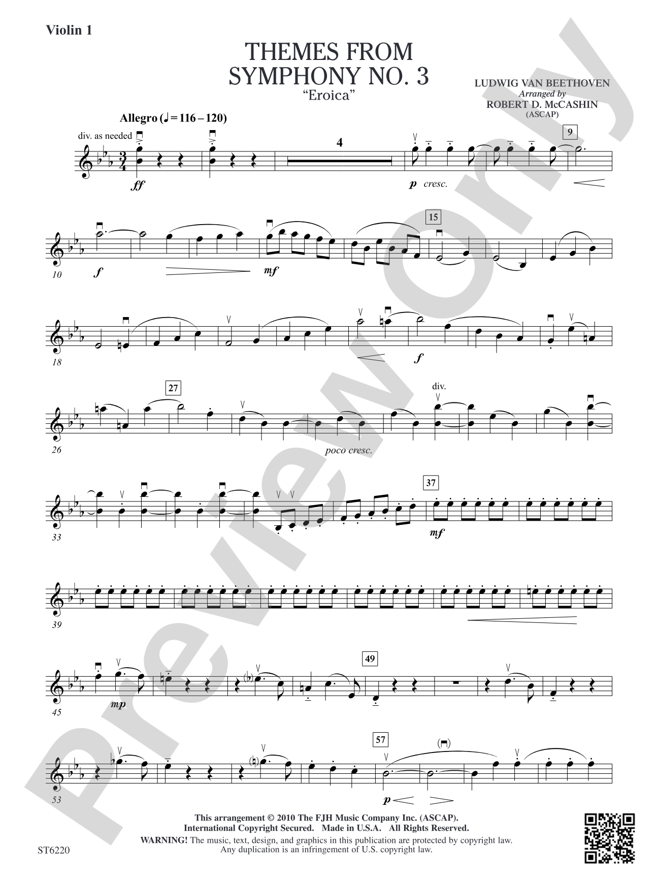 Themes from Symphony No. 3 "Eroica": Violin 1