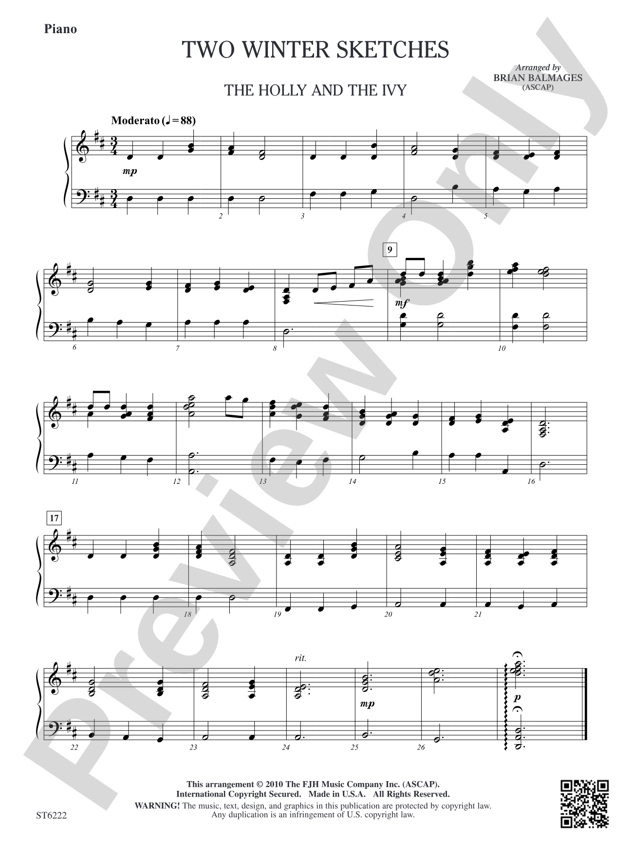 Two Winter Sketches: Piano